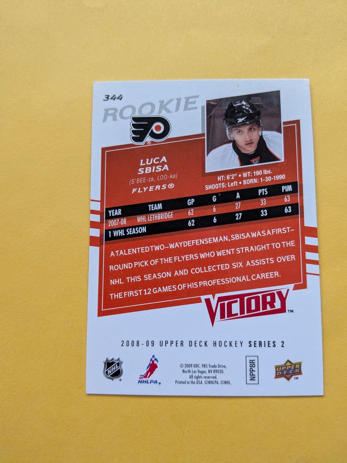 Luca Sbisa Signed Philadelphia Flyers Rookie Card B