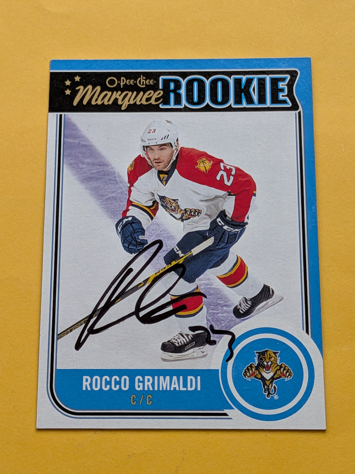 Rocco Grimaldi Signed Florida Panthers Rookie Card C