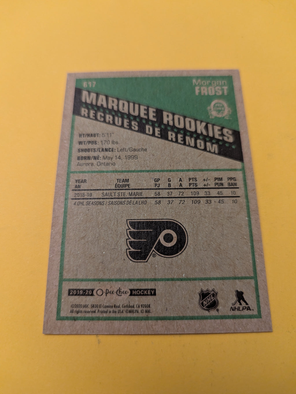 Morgan Frost Signed Philadelphia Flyers Rookie Card