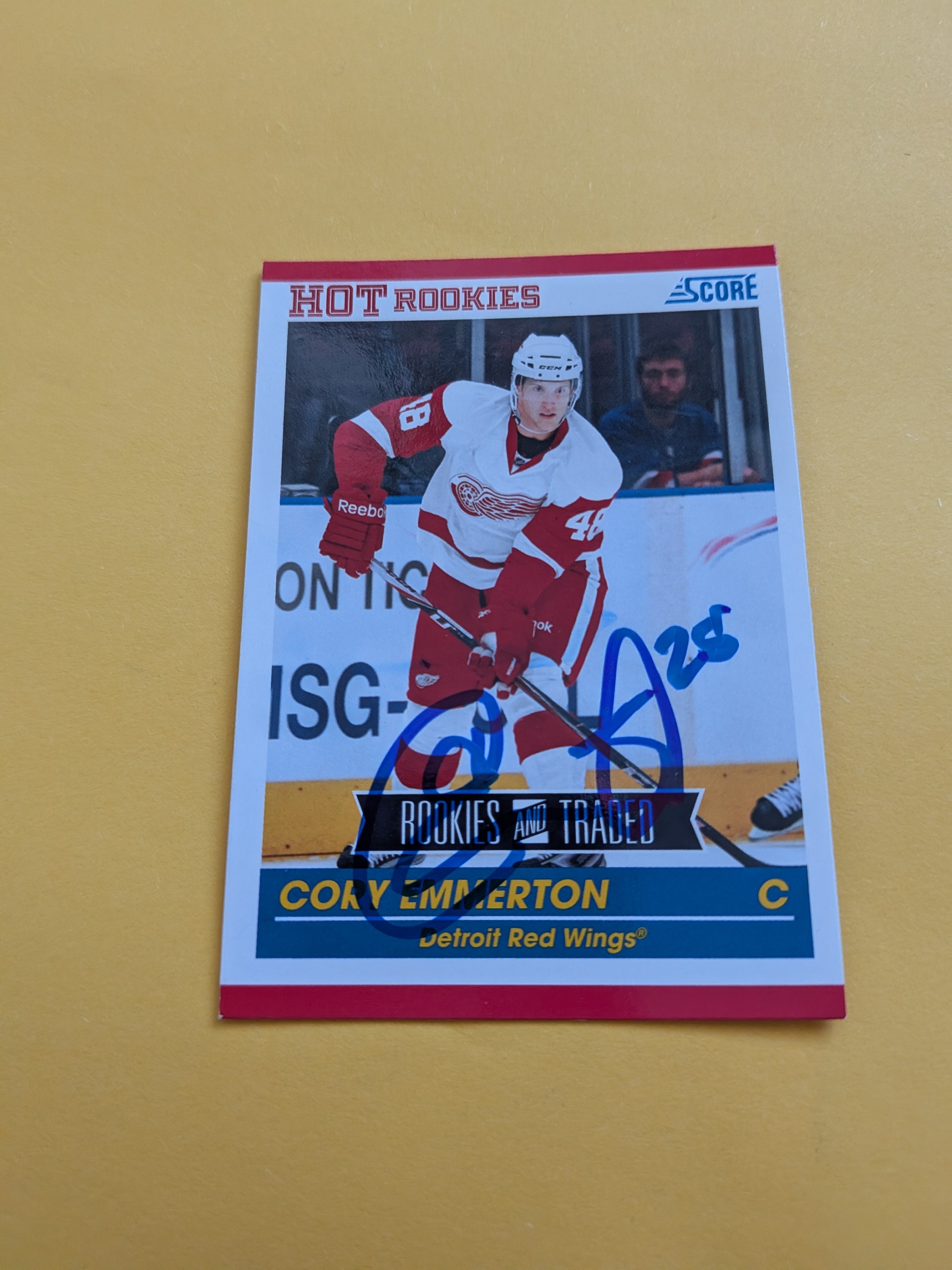 Cory Emmerton Signed Detroit Red Wings Rookie Card A