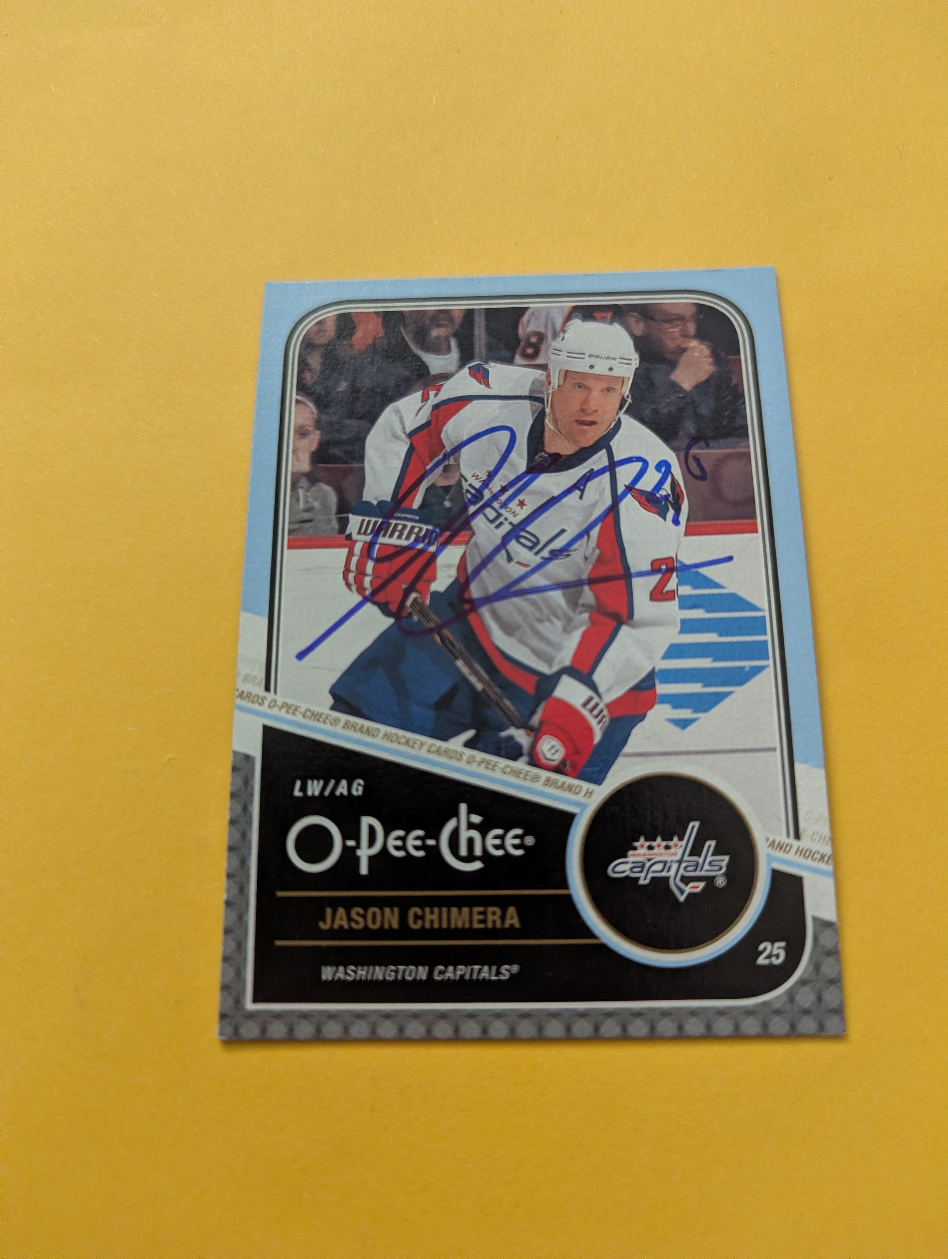 Jason Chimera Signed Washington Capitals Card