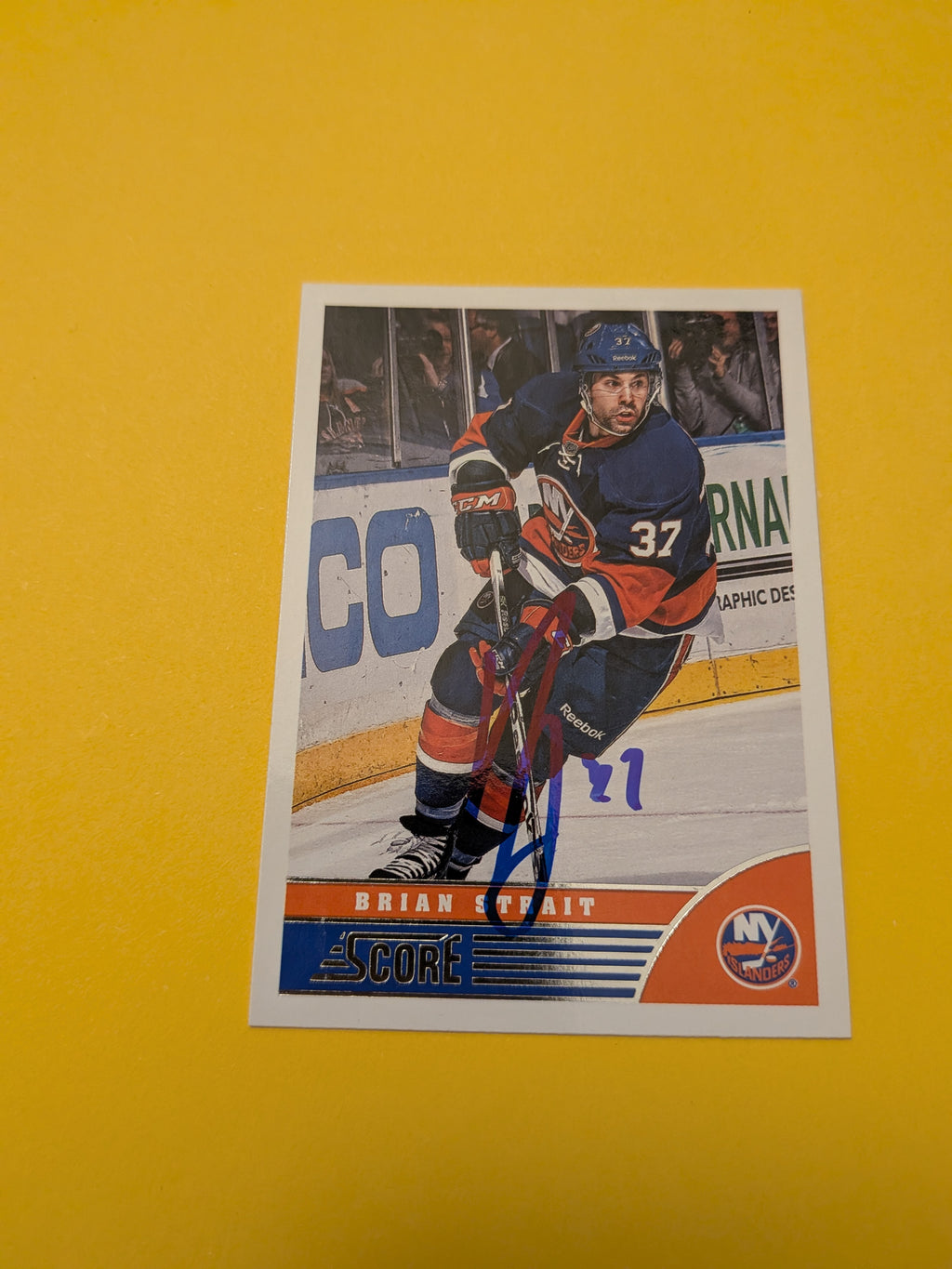 Brian Strait Signed New York Islanders Card A