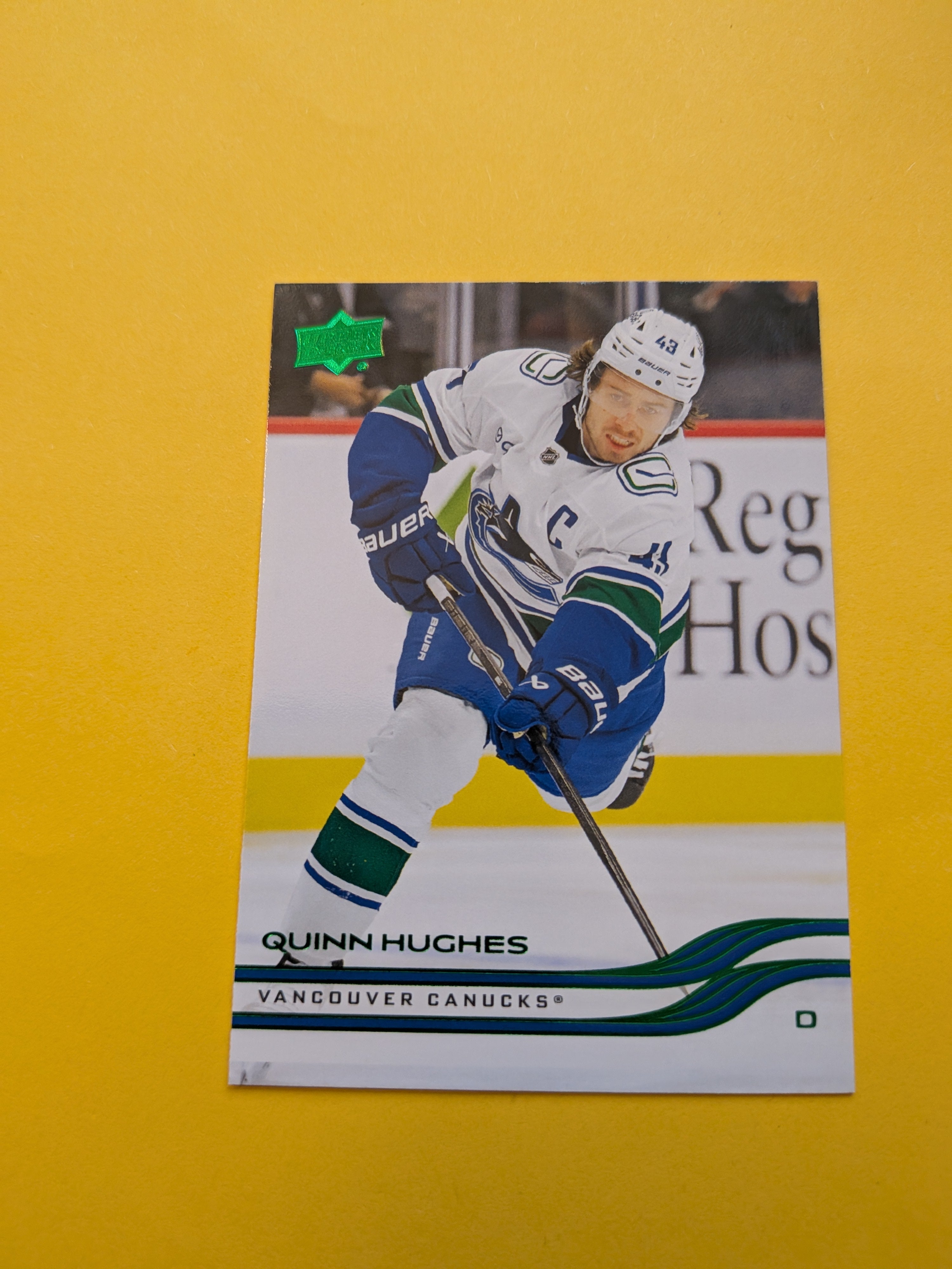 Quinn Hughes 25-26 Upper Deck Green Holiday Card