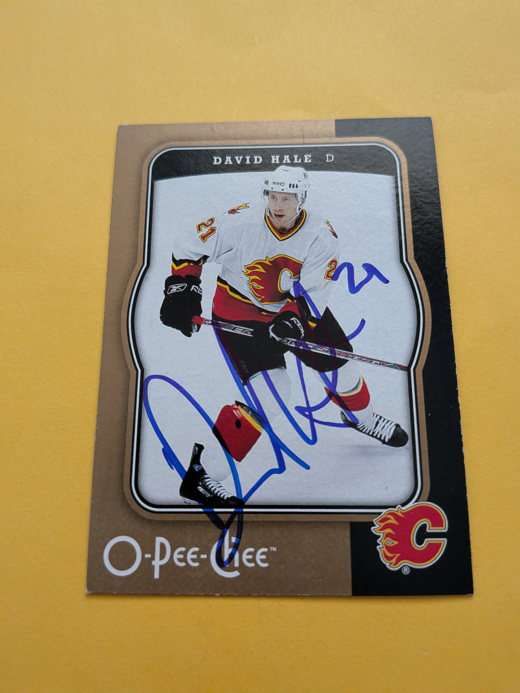 David Hale Signed Calgary Flames Card A