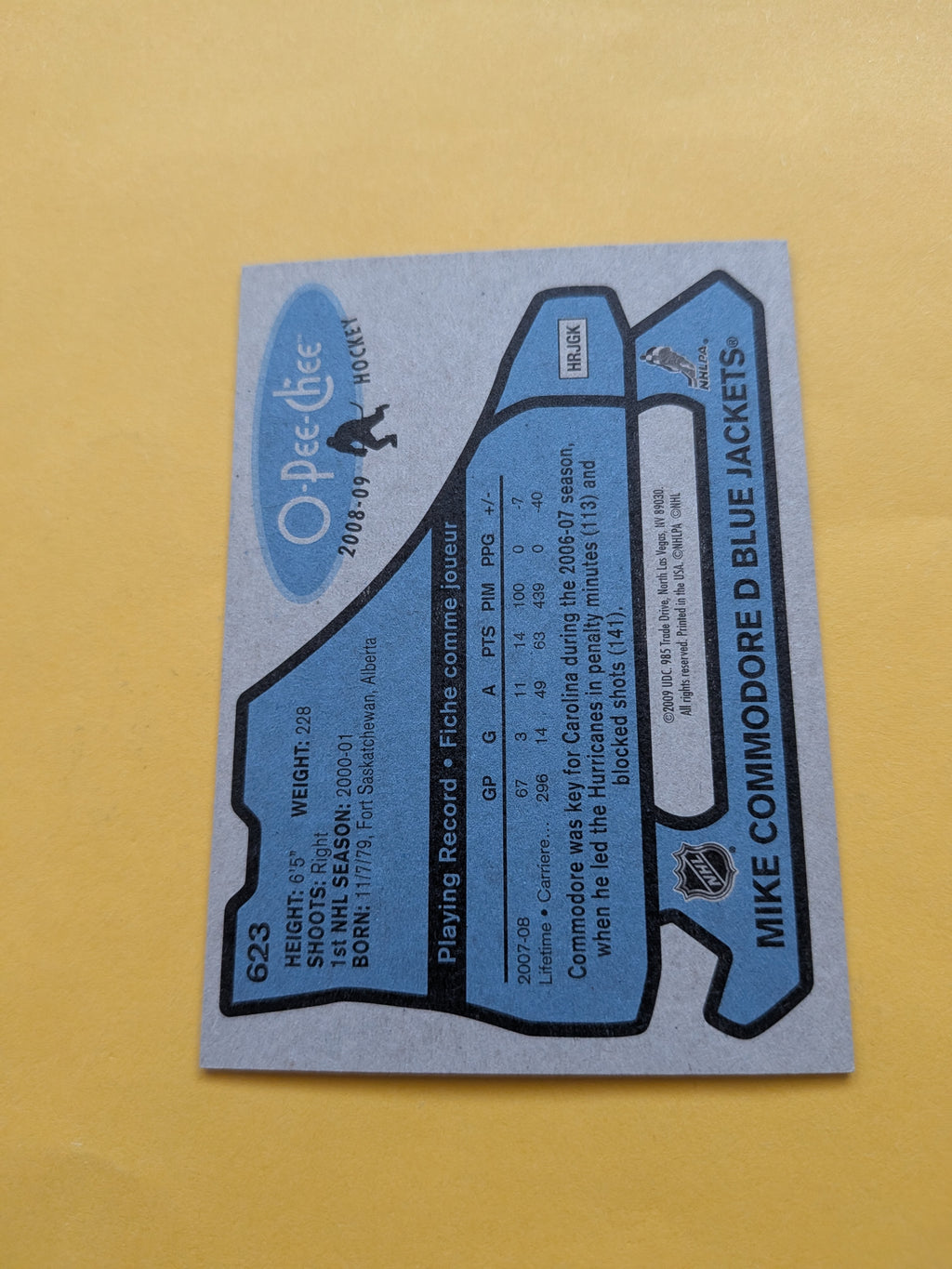 Mike Commodore Signed Columbus Blue Jackets Card C