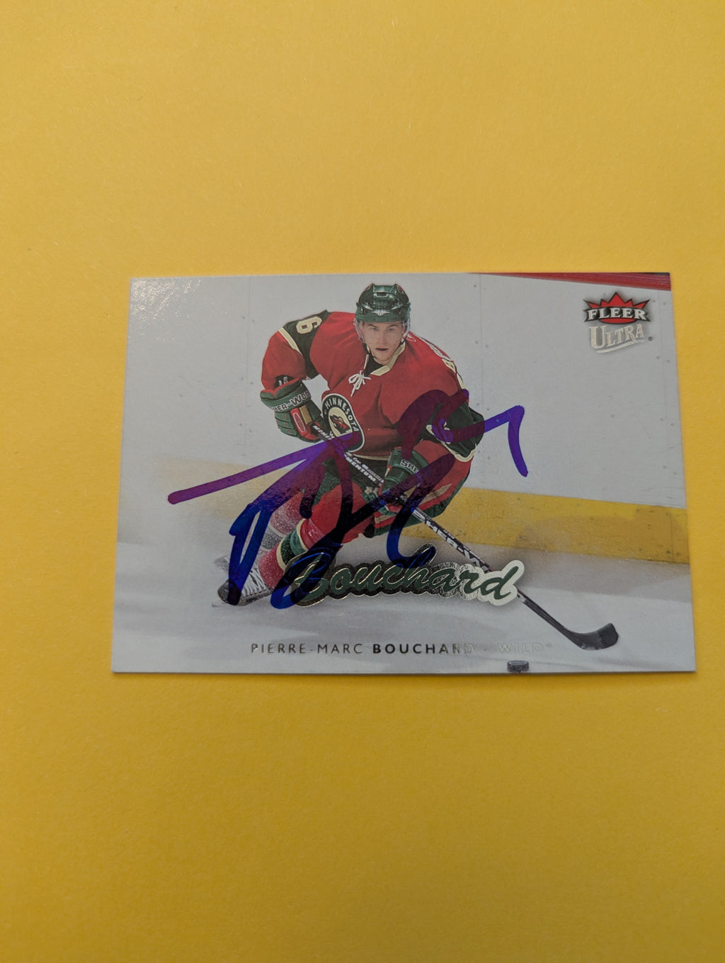 Pierre Marc Bouchard Signed Minnesota Wild Card