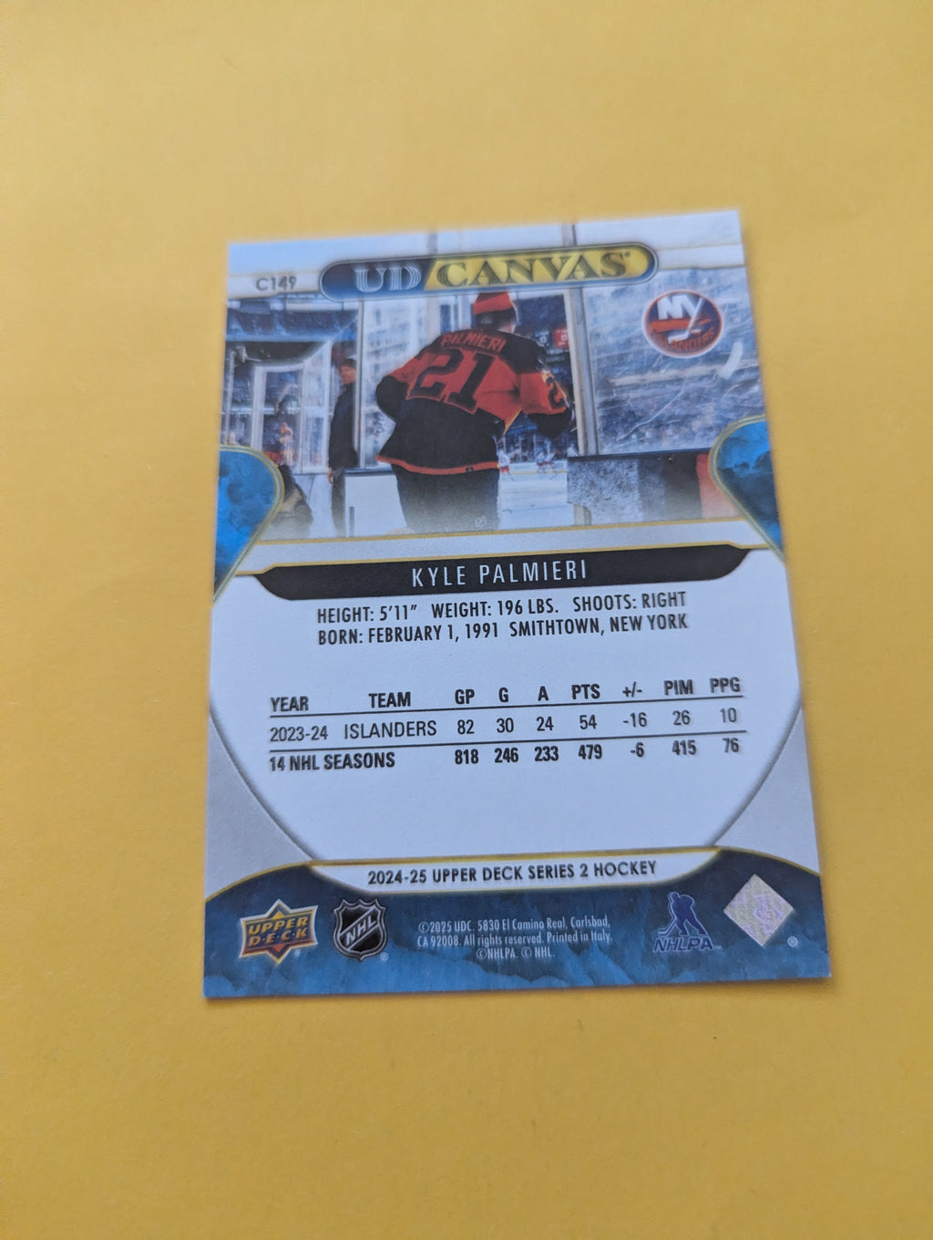 Kyle Palmieri 24-25 Upper Deck UD Canvas Card