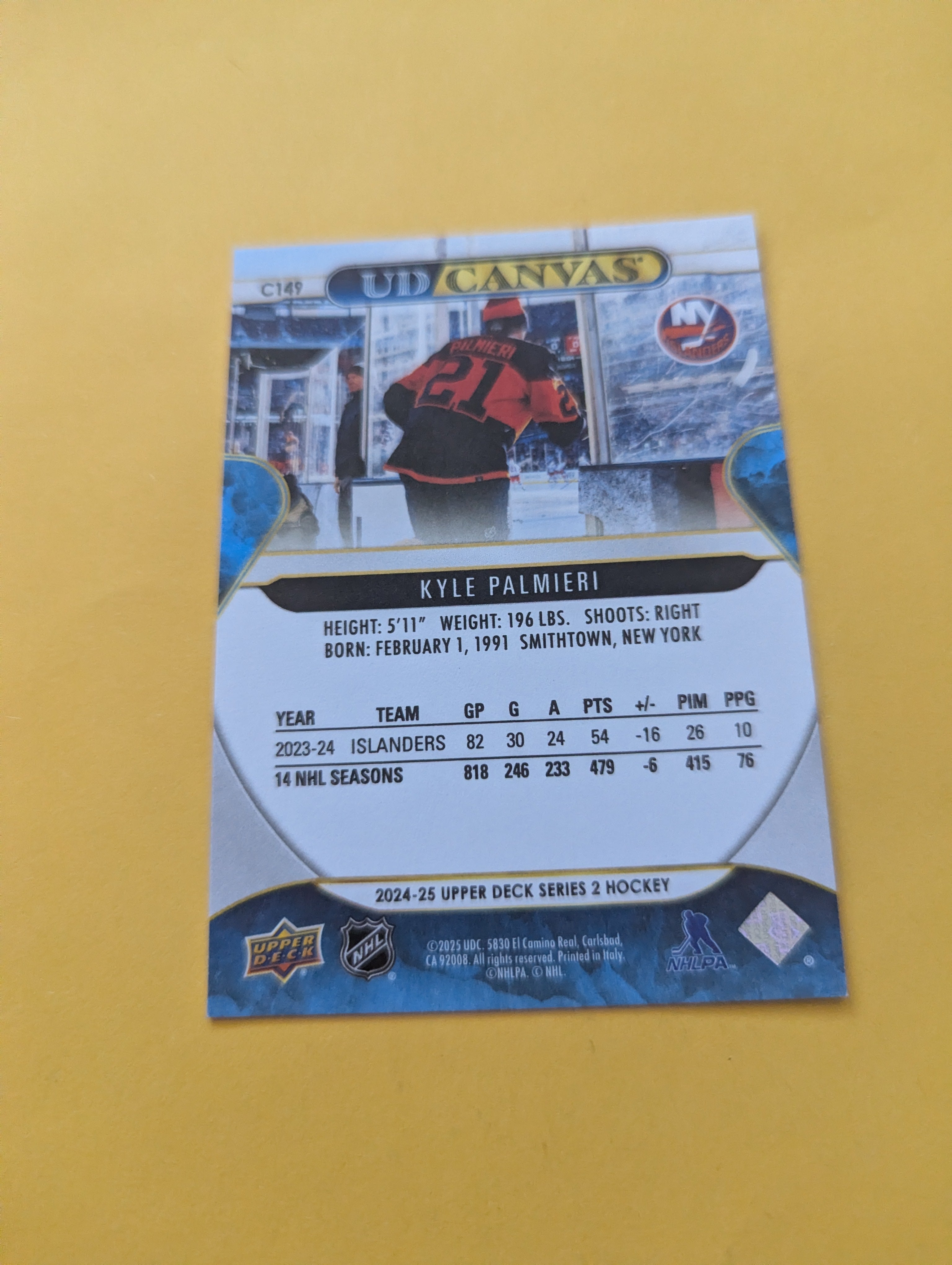 Kyle Palmieri 24-25 Upper Deck UD Canvas Card
