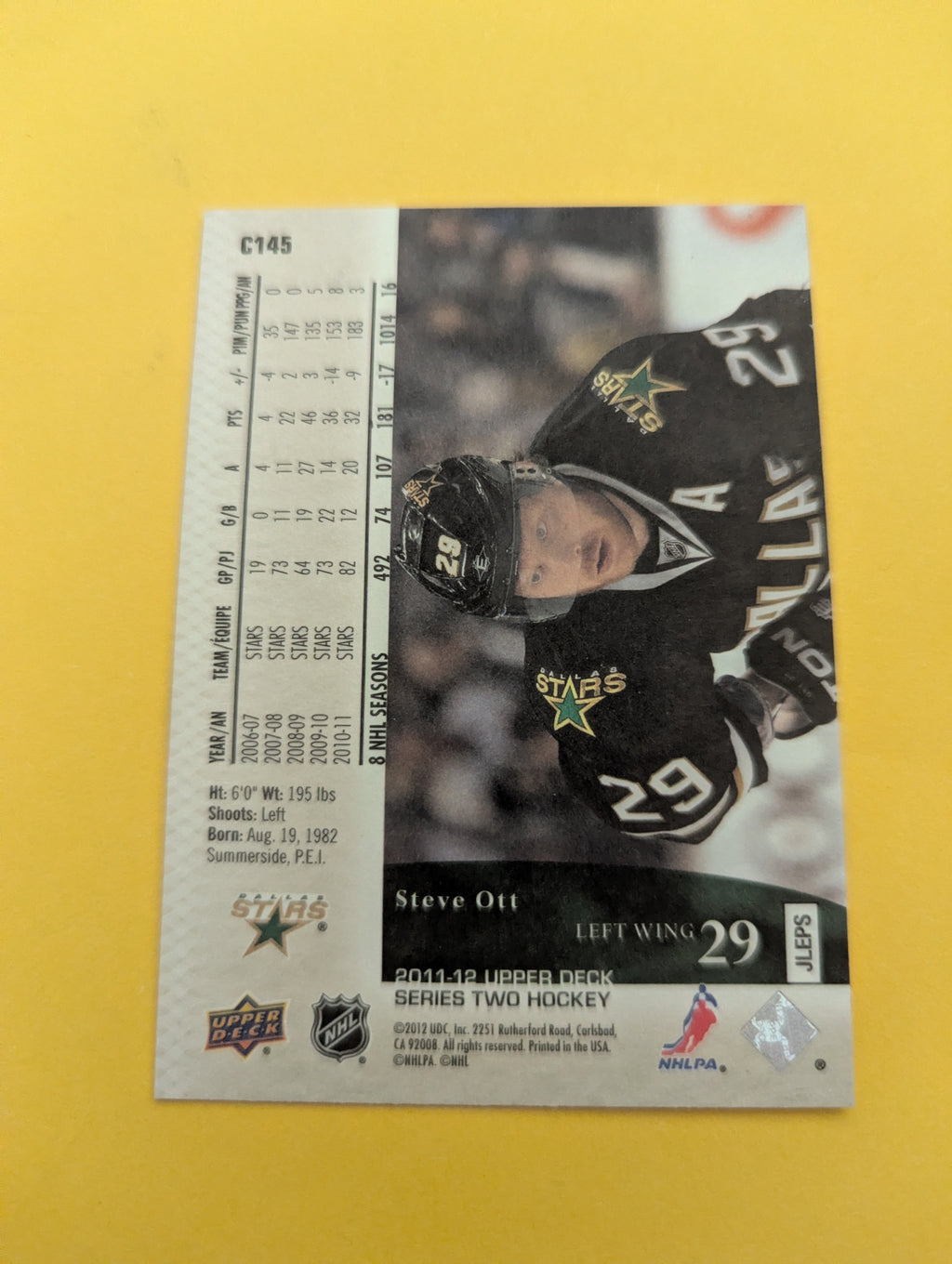 Steve Ott 11-12 Upper Deck UD Canvas Card