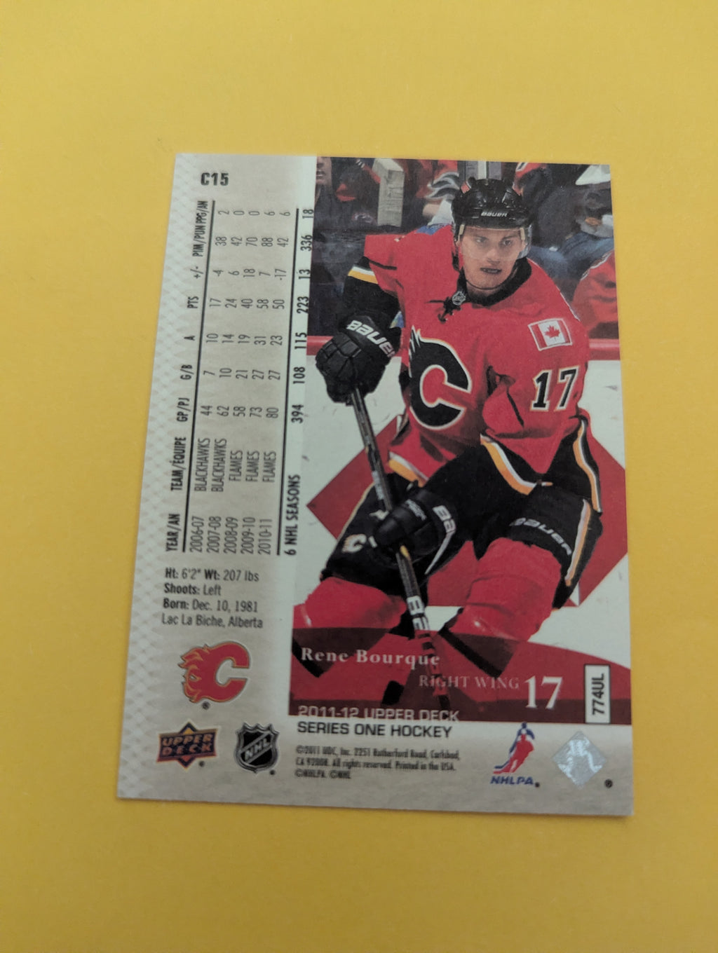 Rene Bourque 11-12 Upper Deck UD Canvas Card