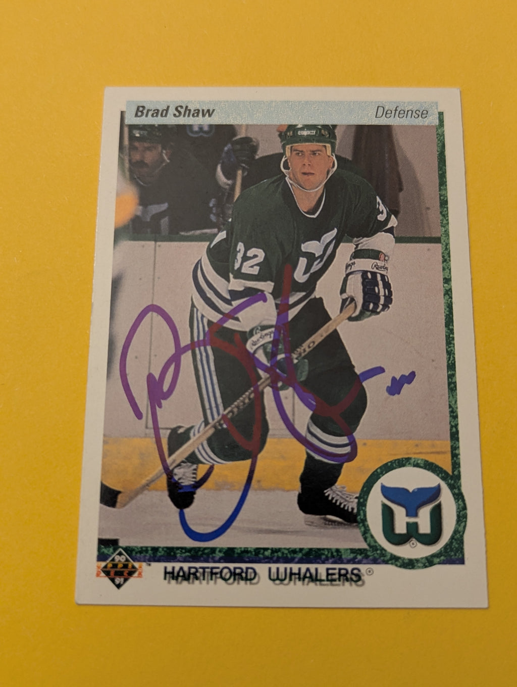 Brad Shaw Signed Hartford Whalers Card
