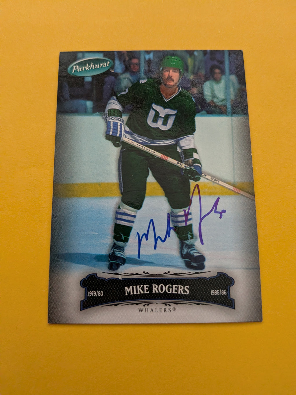 Mike Rogers Signed Hartford Whalers Card