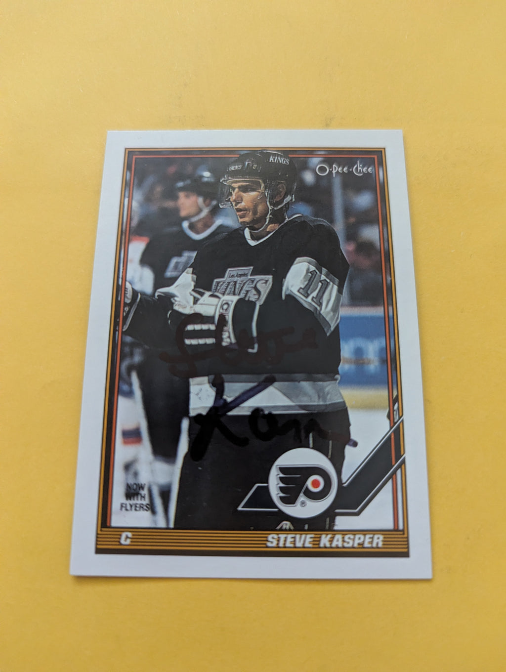 Steve Kasper Signed Los Angeles Kings Card B