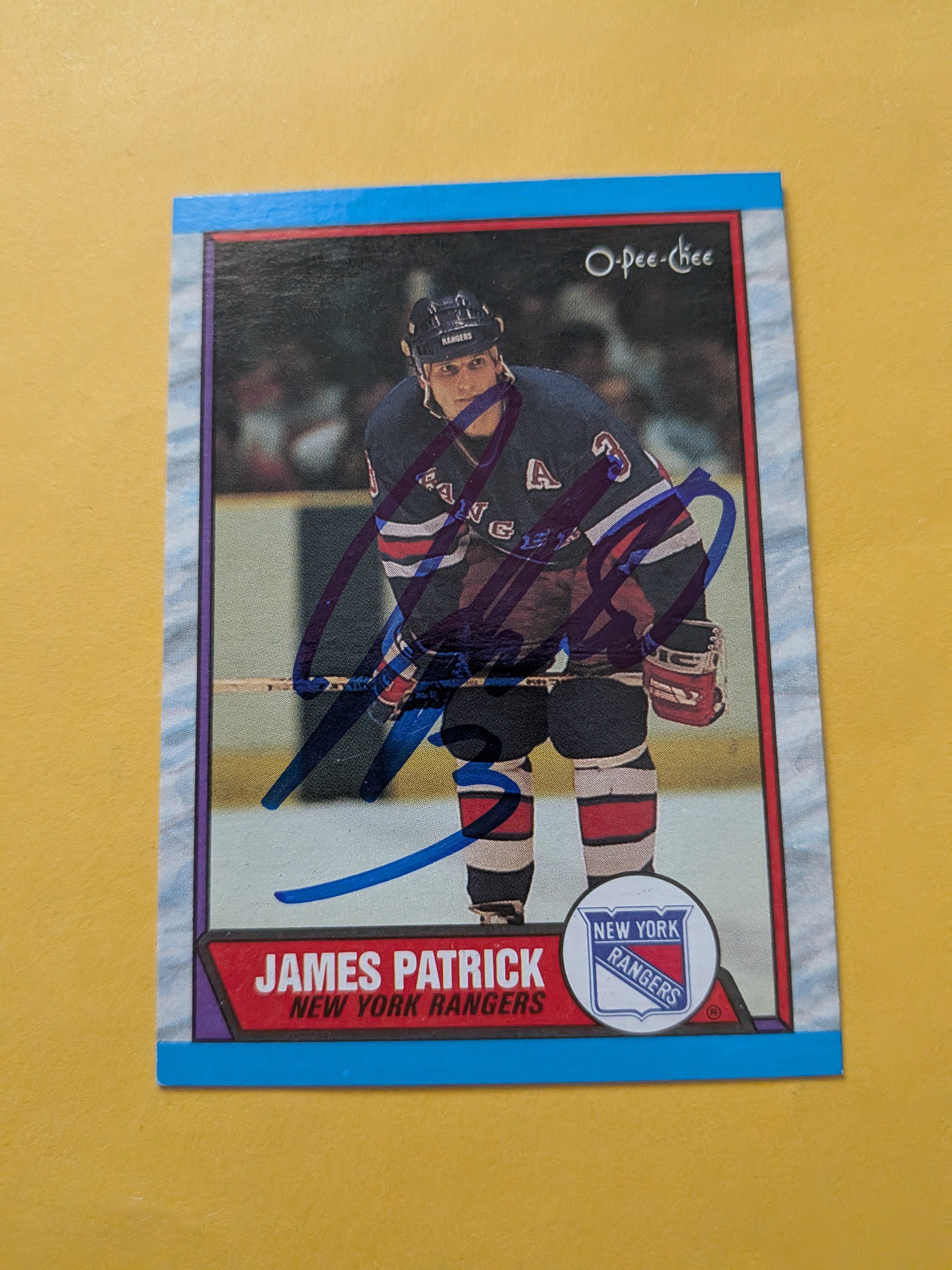James Patrick Signed New York Rangers Card F