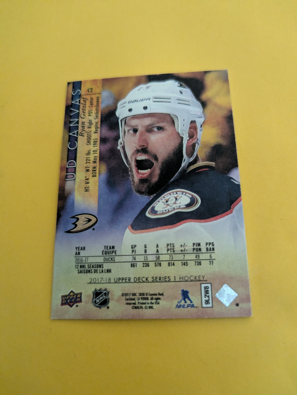 Ryan Getzlaf 17-18 Upper Deck UD Canvas Card