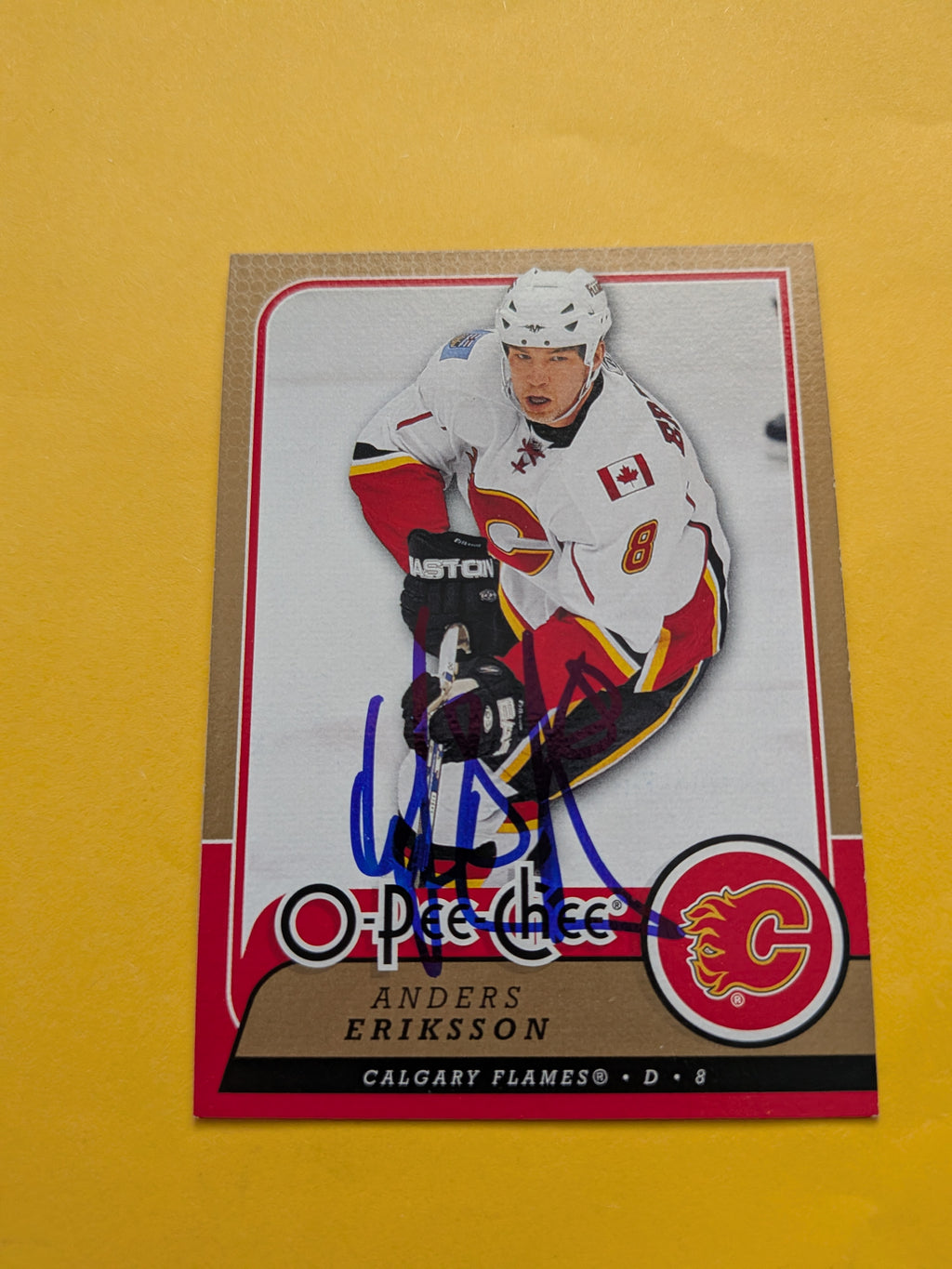 Anders Eriksson Signed Calgary Flames Card A