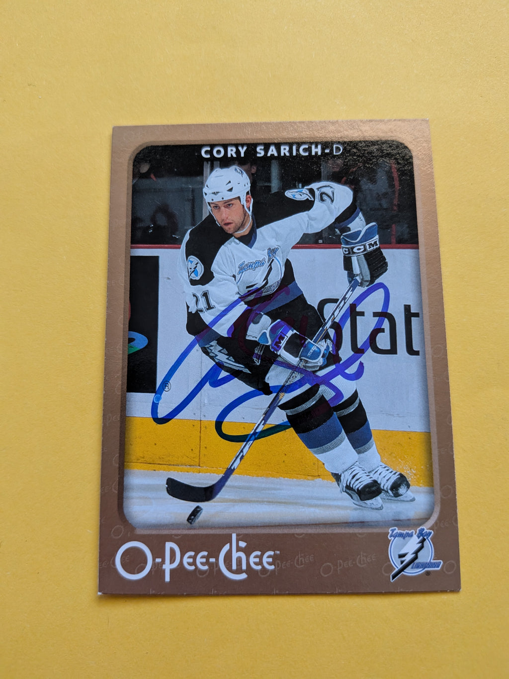 Cory Sarich Signed Tampa Bay Lightning Card B