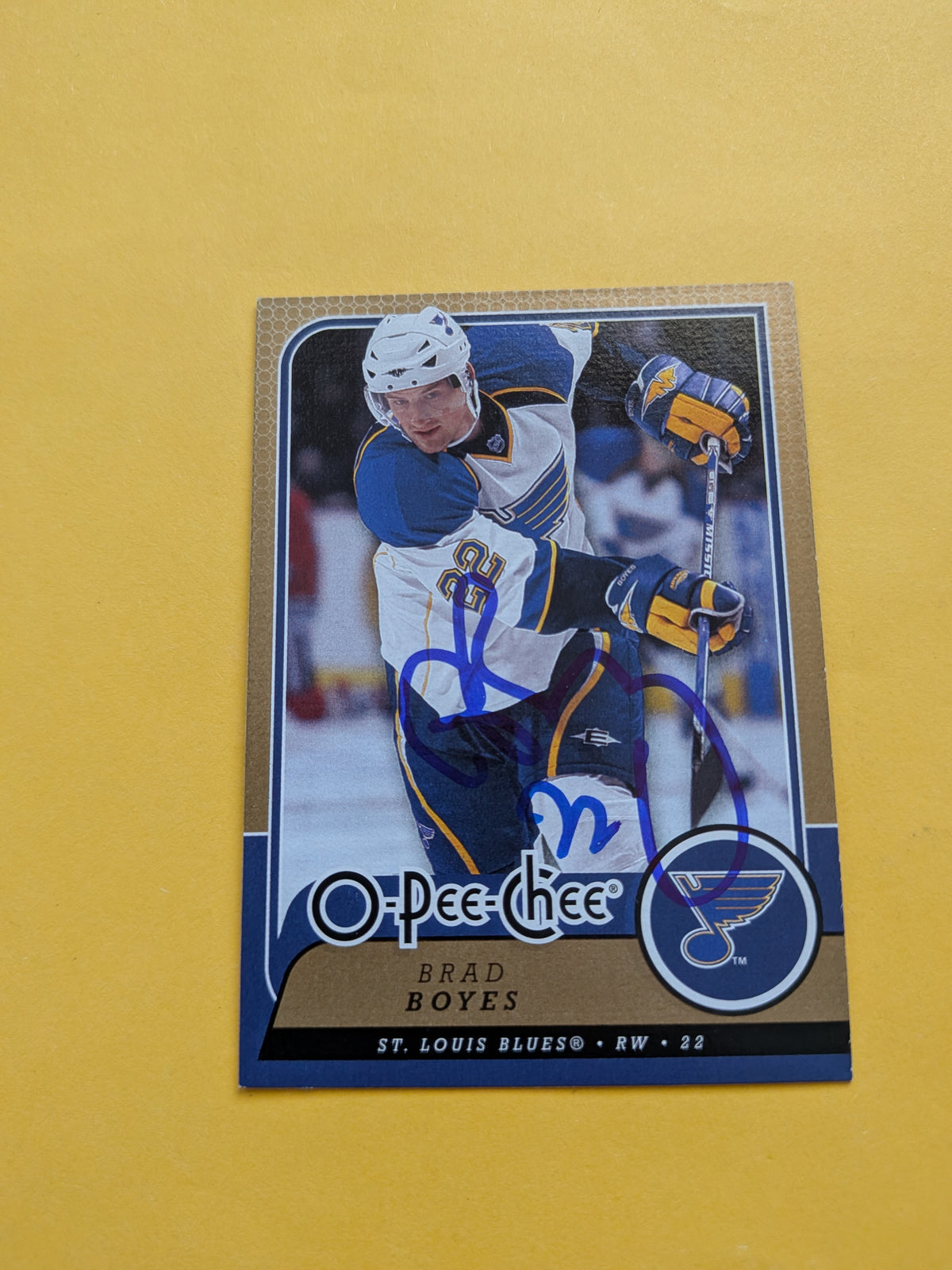 Brad Boyes Signed St. Louis Blues Card H