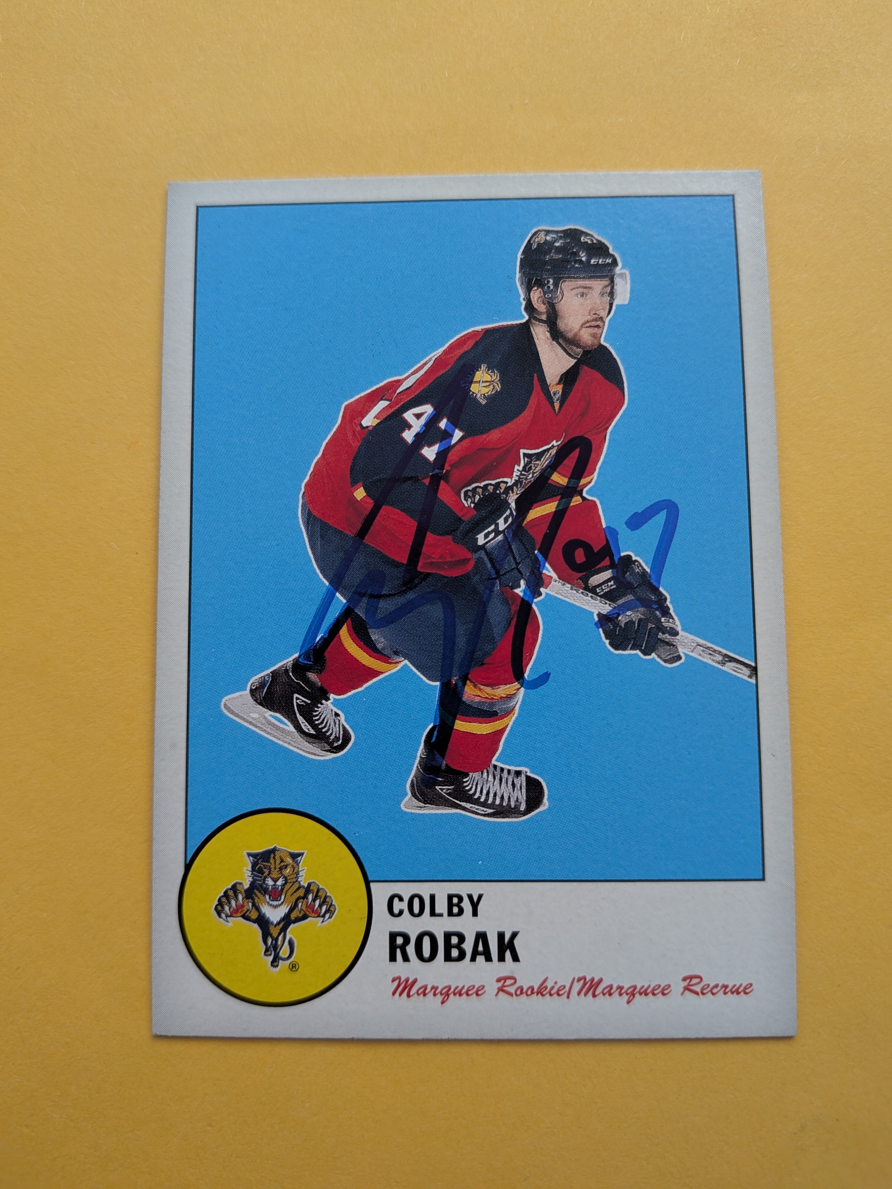 Colby Robak Signed Florida Panthers Rookie Card A