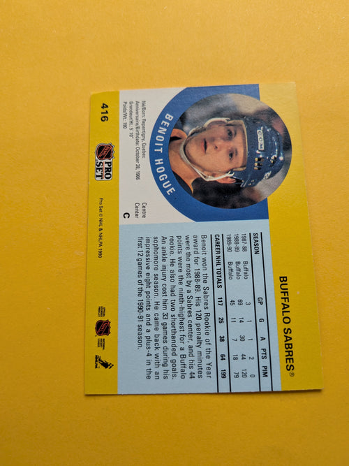 Benoit Hogue Signed Buffalo Sabres Card A