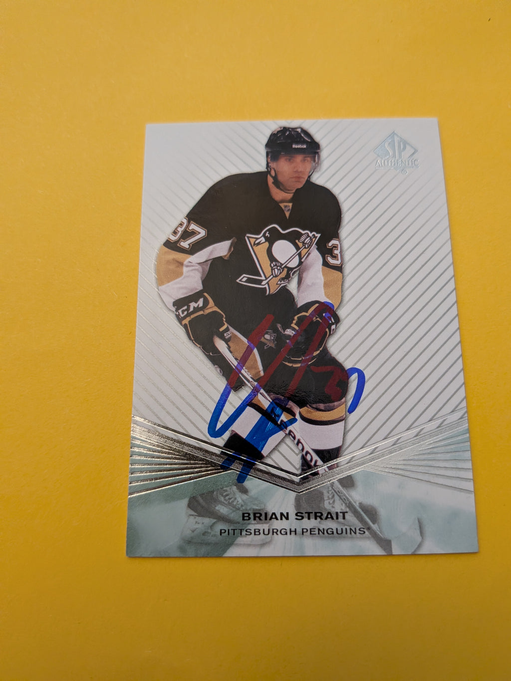Brian Strait Signed Pittsburgh Penguins Rookie Card B