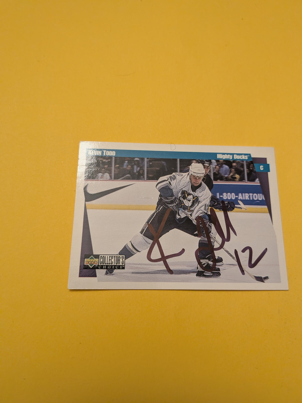 Kevin Todd Signed Anaheim Ducks Card A