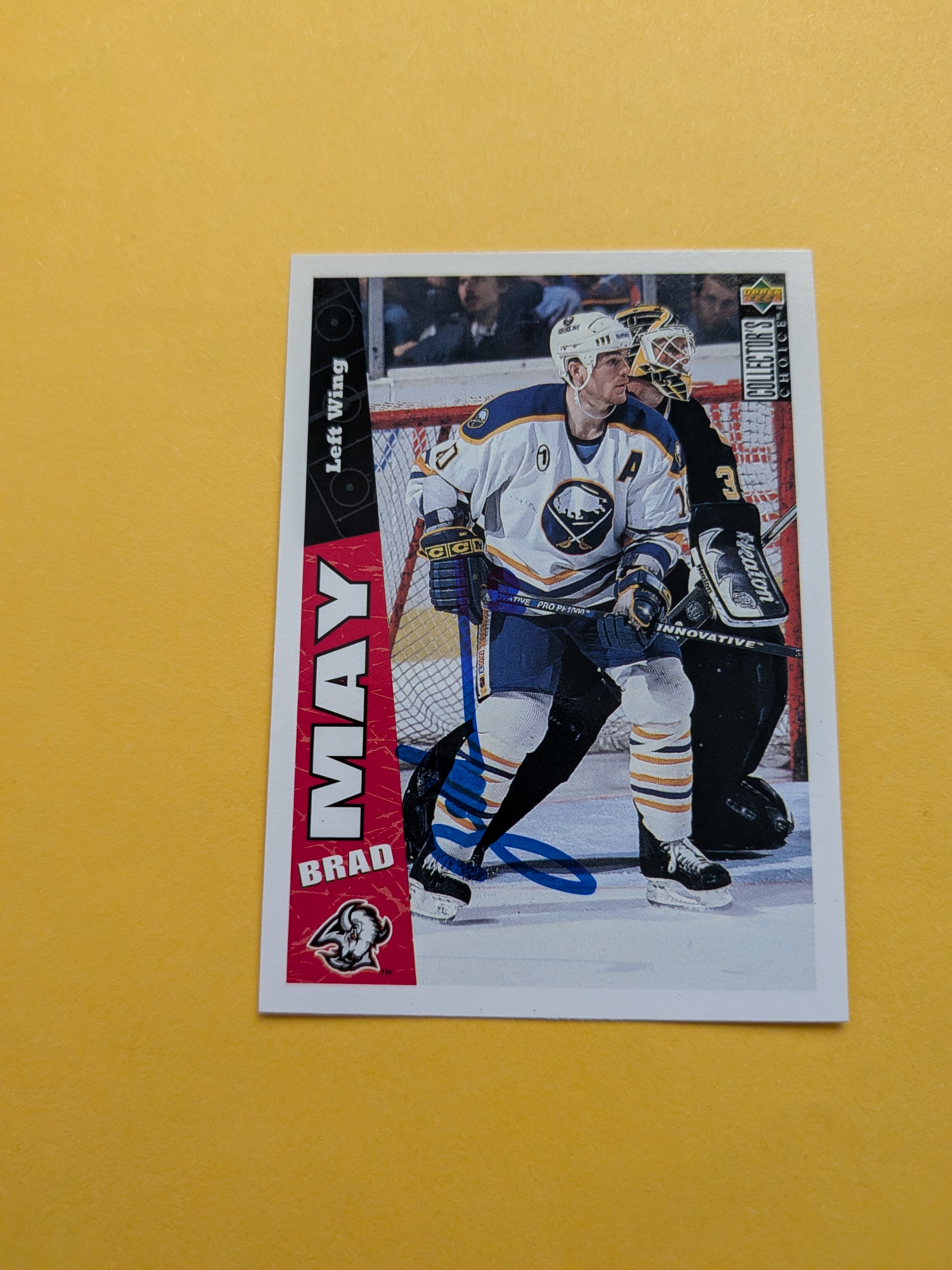 Brad May Signed Buffalo Sabres Card E