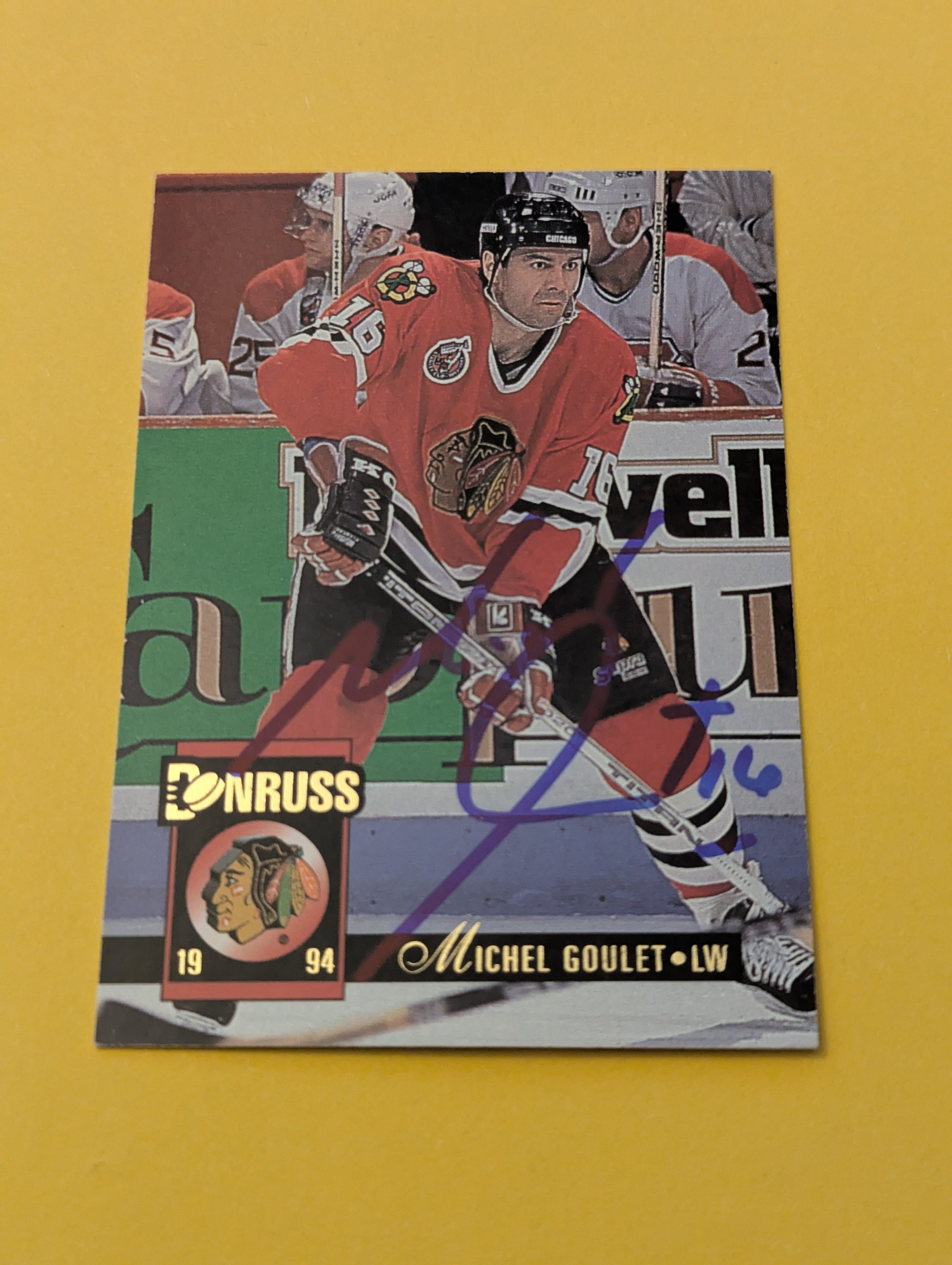 Michel Goulet Signed Chicago Blackhawks Card