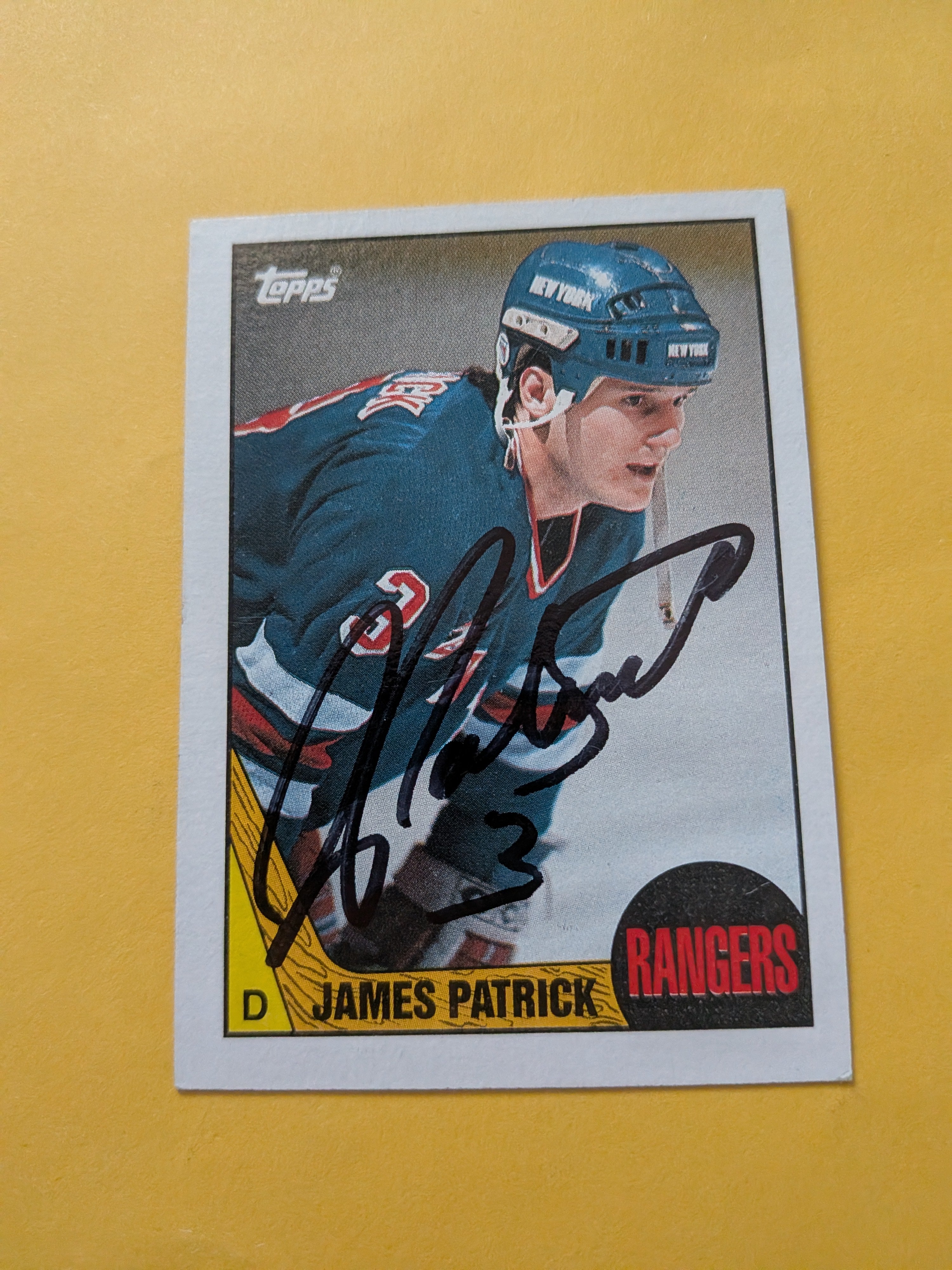 James Patrick Signed New York Rangers Card C