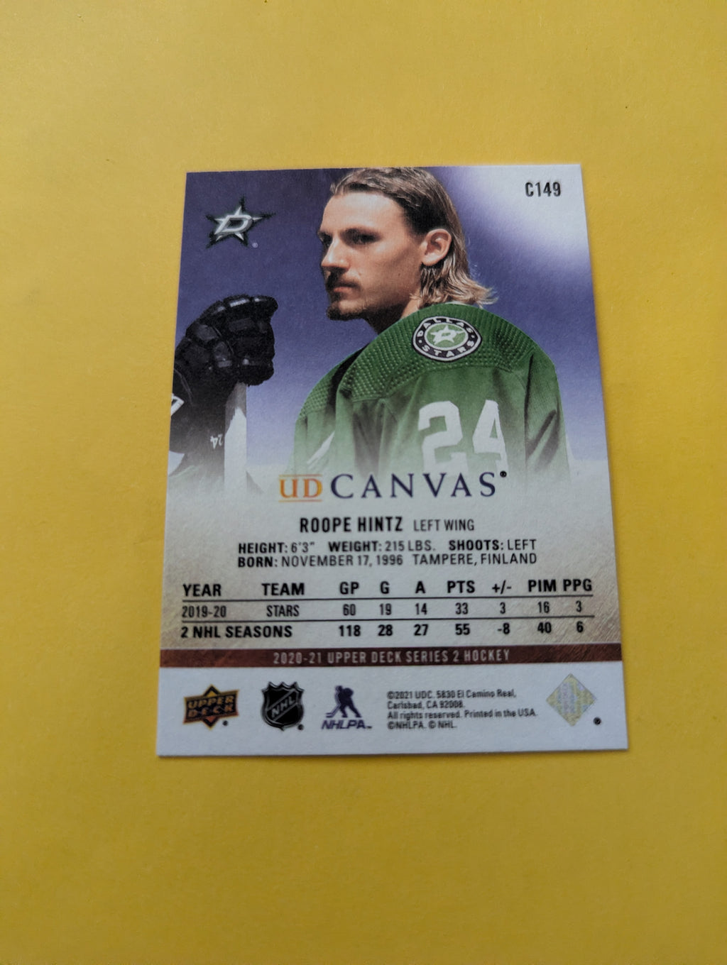 Rope Hintz 20-21 Upper Deck UD Canvas Card
