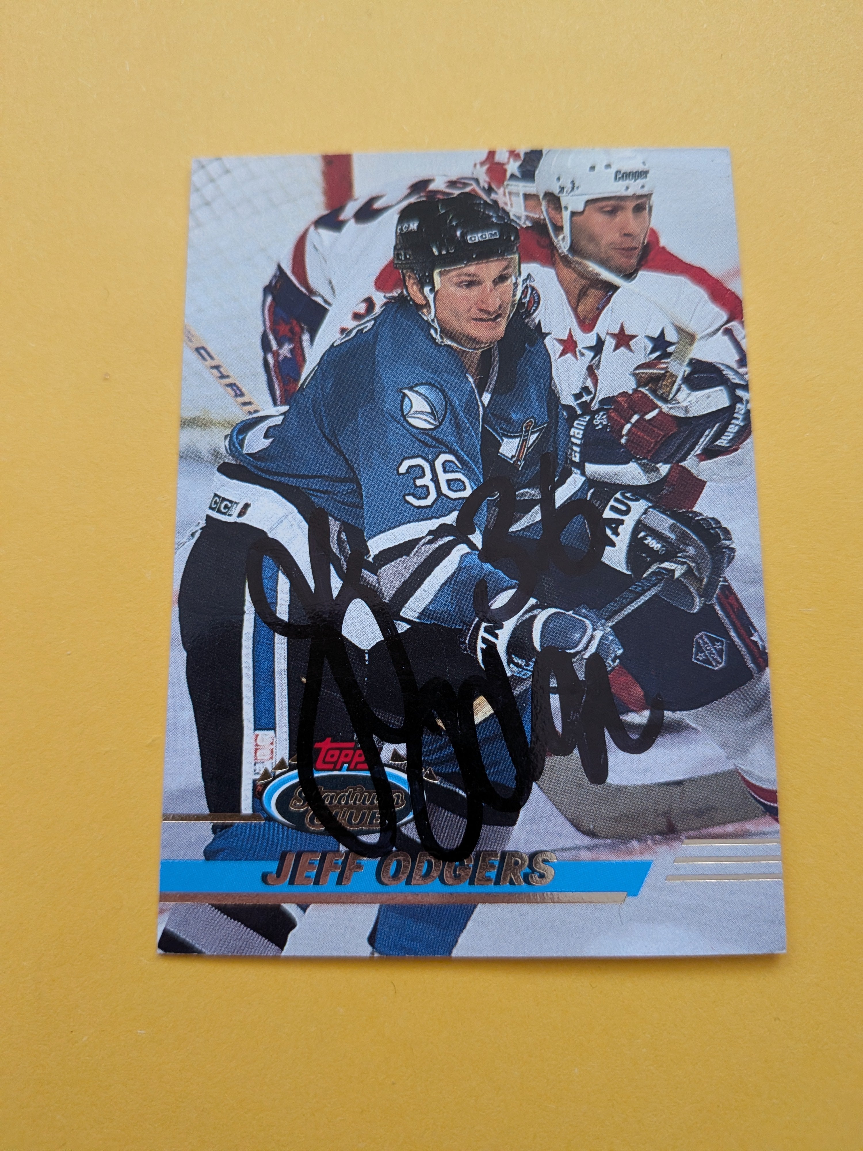 Jeff Odgers Signed San Jose Sharks Card A