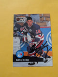 Kris King Signed New York Rangers Card I