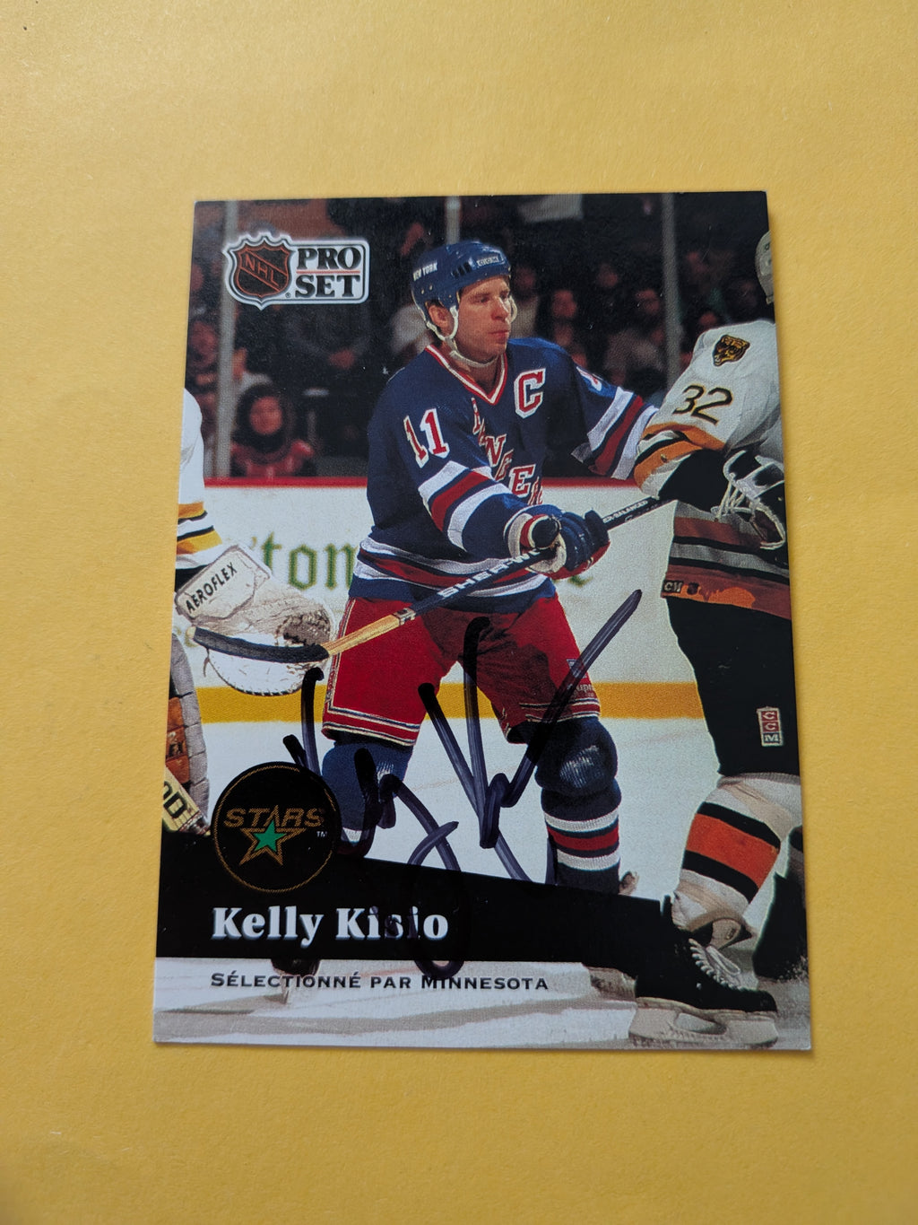 Kelly Kisio Signed New York Rangers Card B