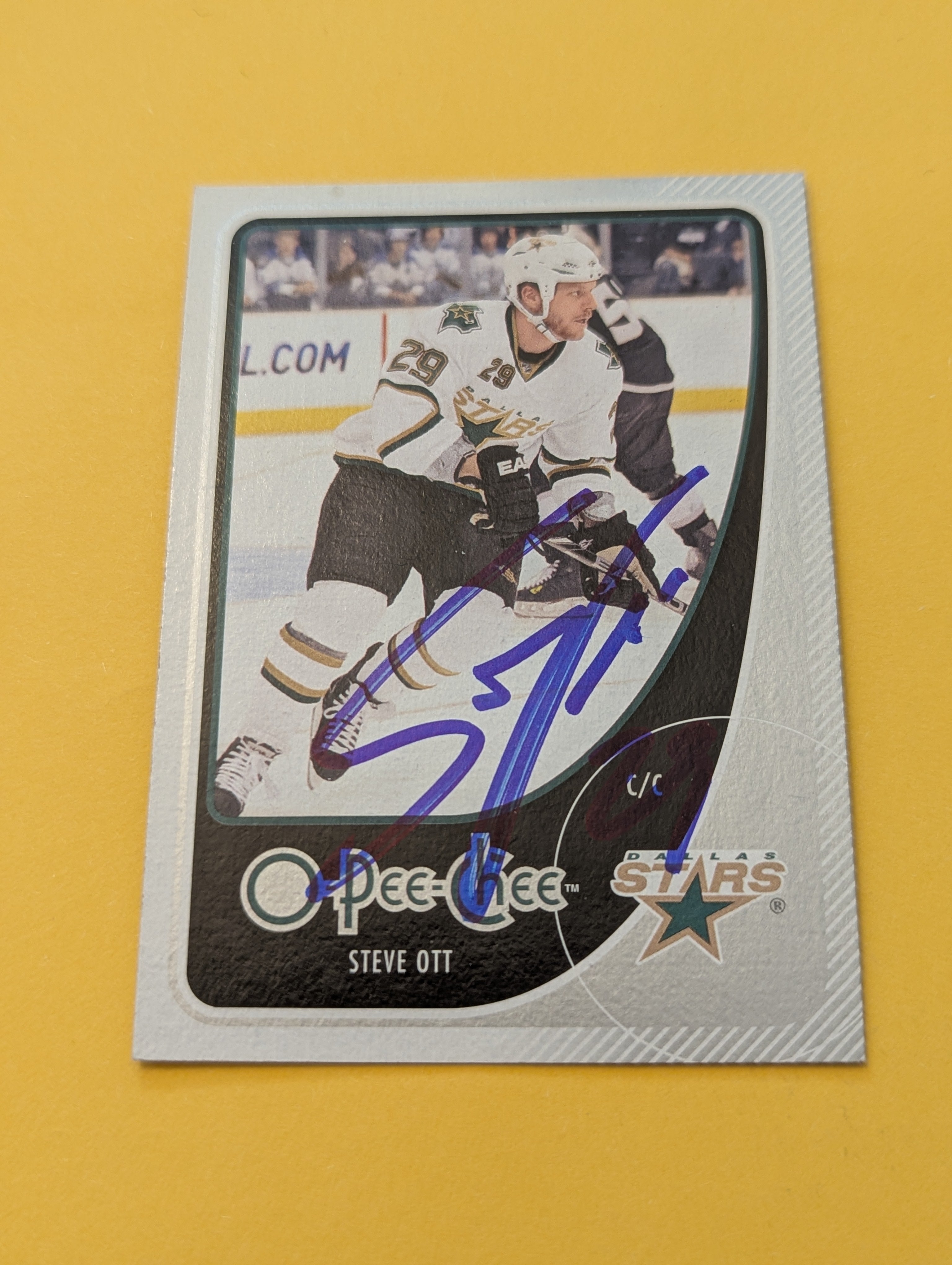 Steve Ott Signed Dallas Stars Card