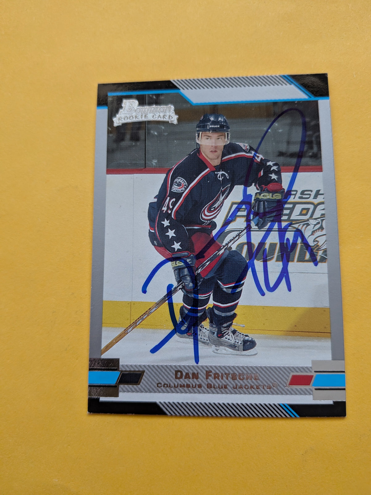 Dan Fritsche Signed Columbus Blue Jackets Rookie Card C