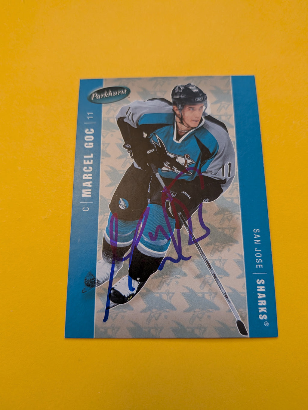 Marcel Goc Signed San Jose Sharks Card C