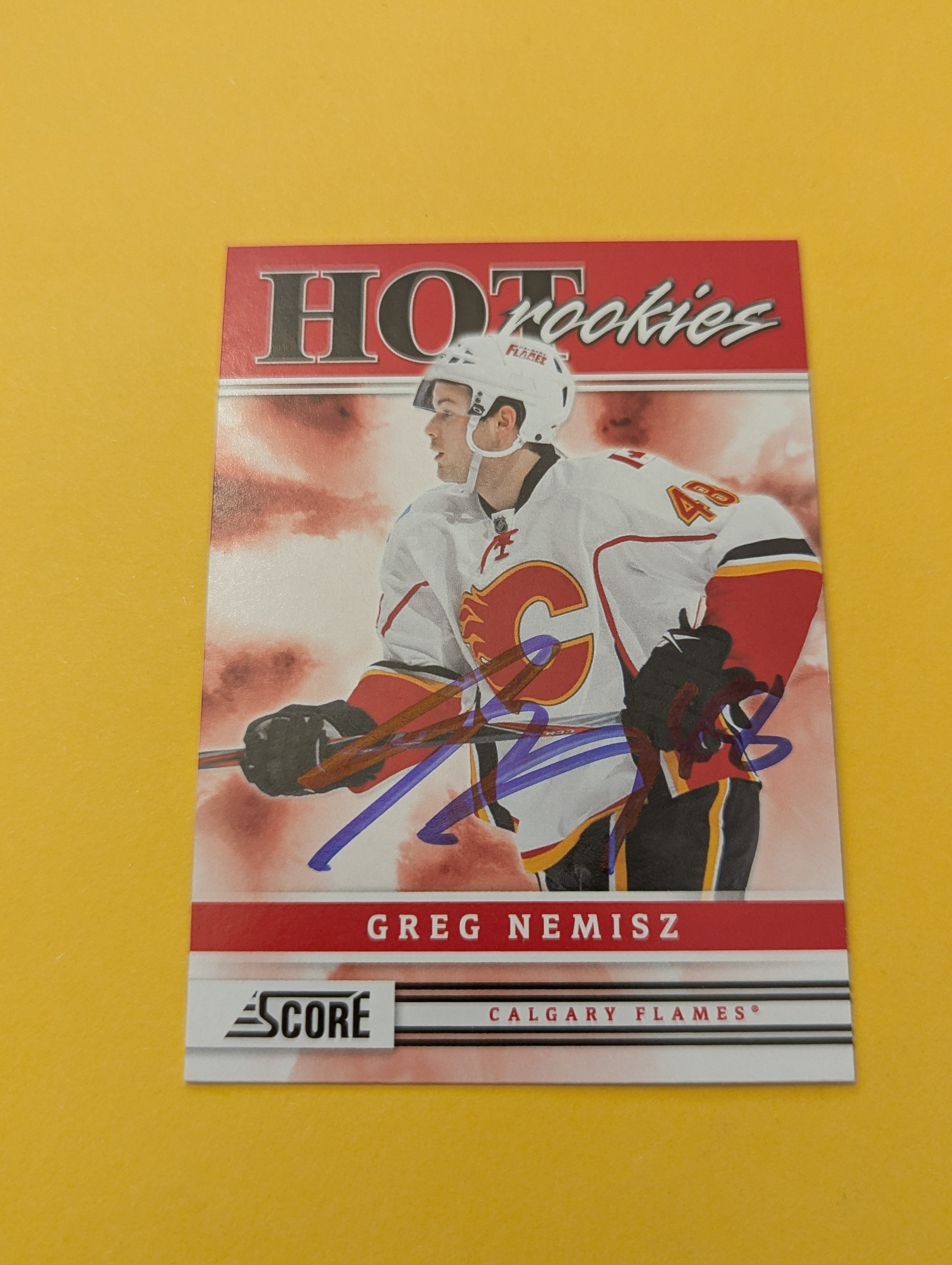 Greg Nemisz Signed Calgary Flames Rookie Card
