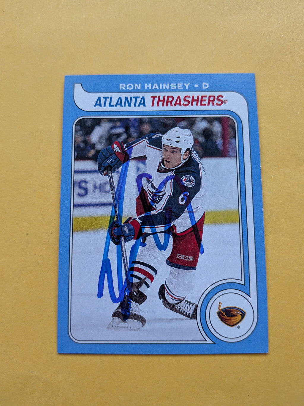 Ron Hainsey Signed Columbus Blue Jackets Card B
