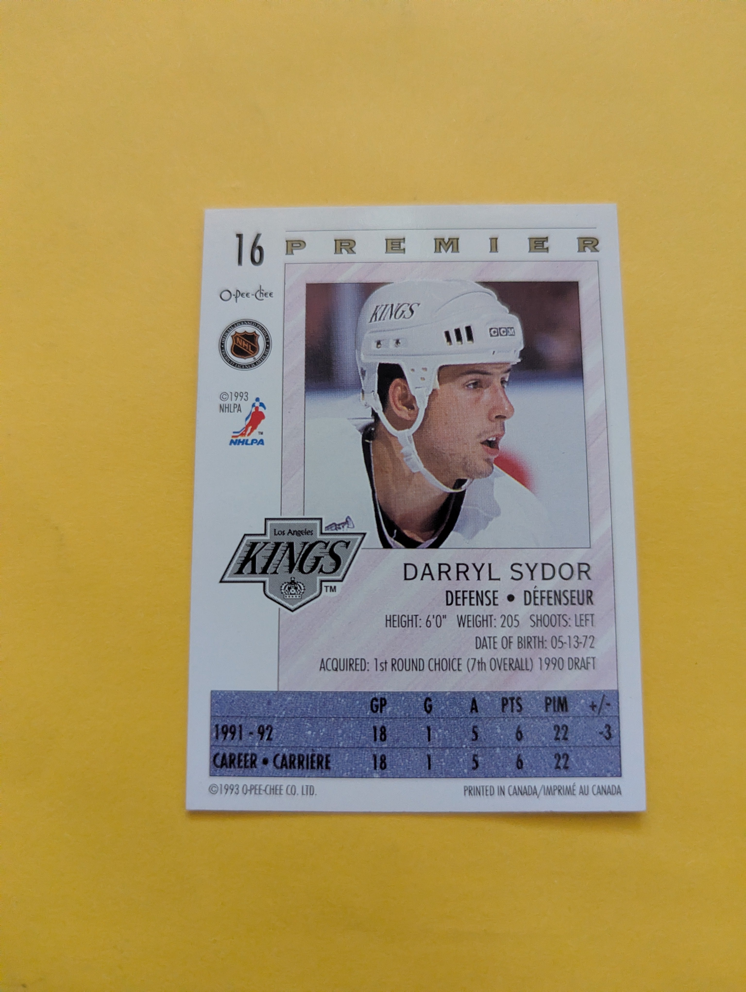 Darryl Sydor Signed Los Angeles Kings Card