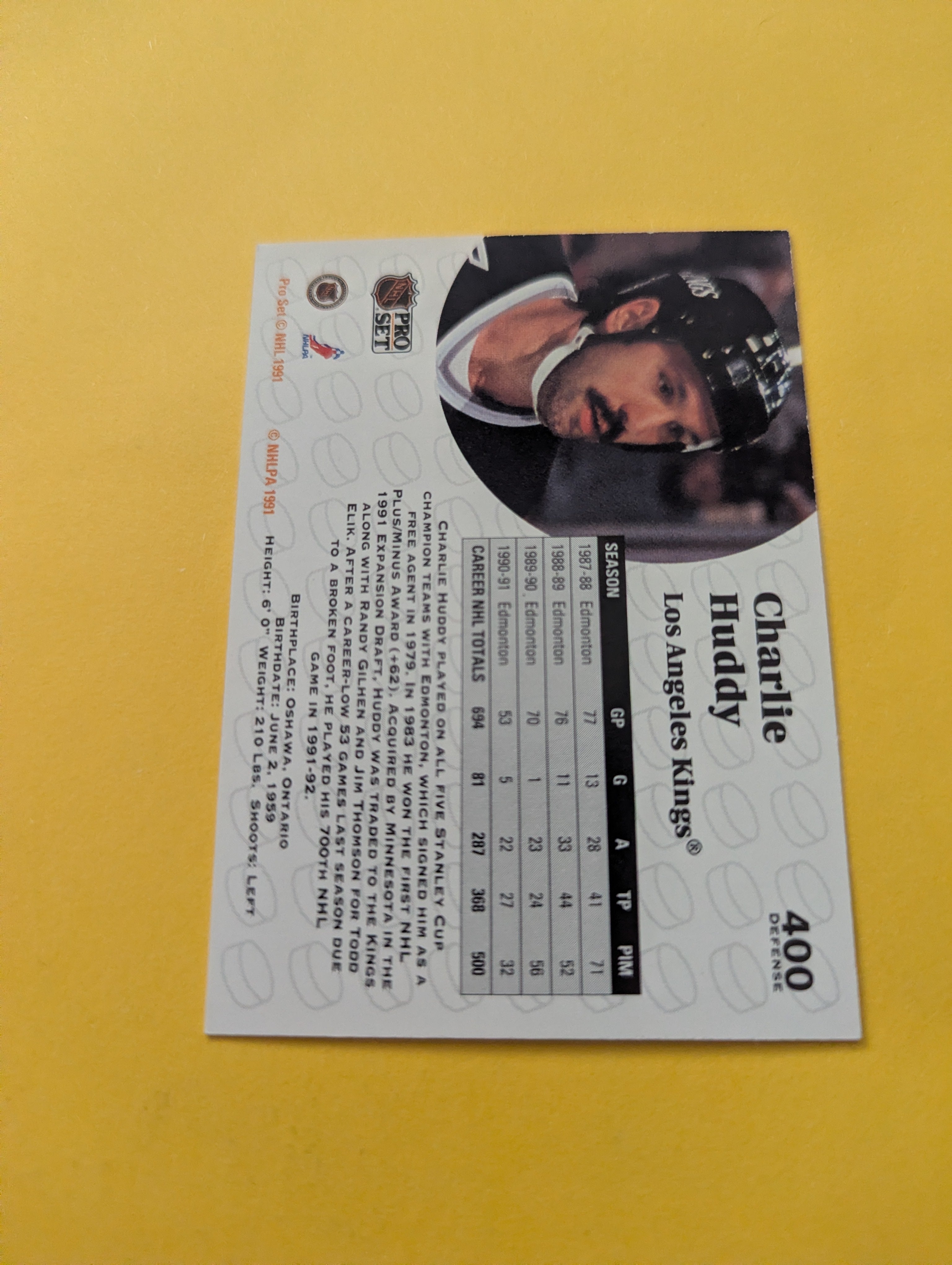 Charlie Huddy Signed Los Angeles Kings Card