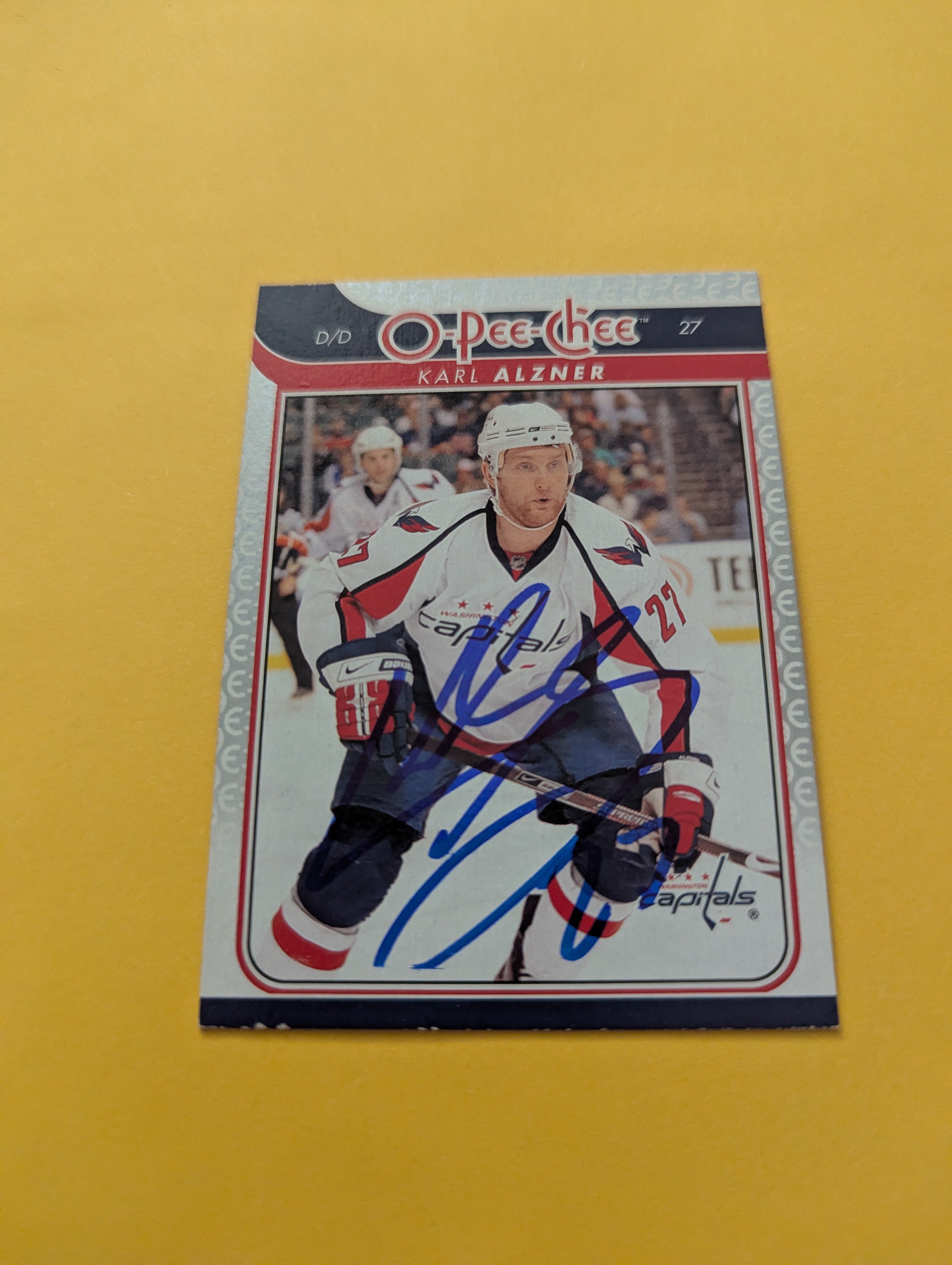 Karl Alzner Signed Washington Capitals Card