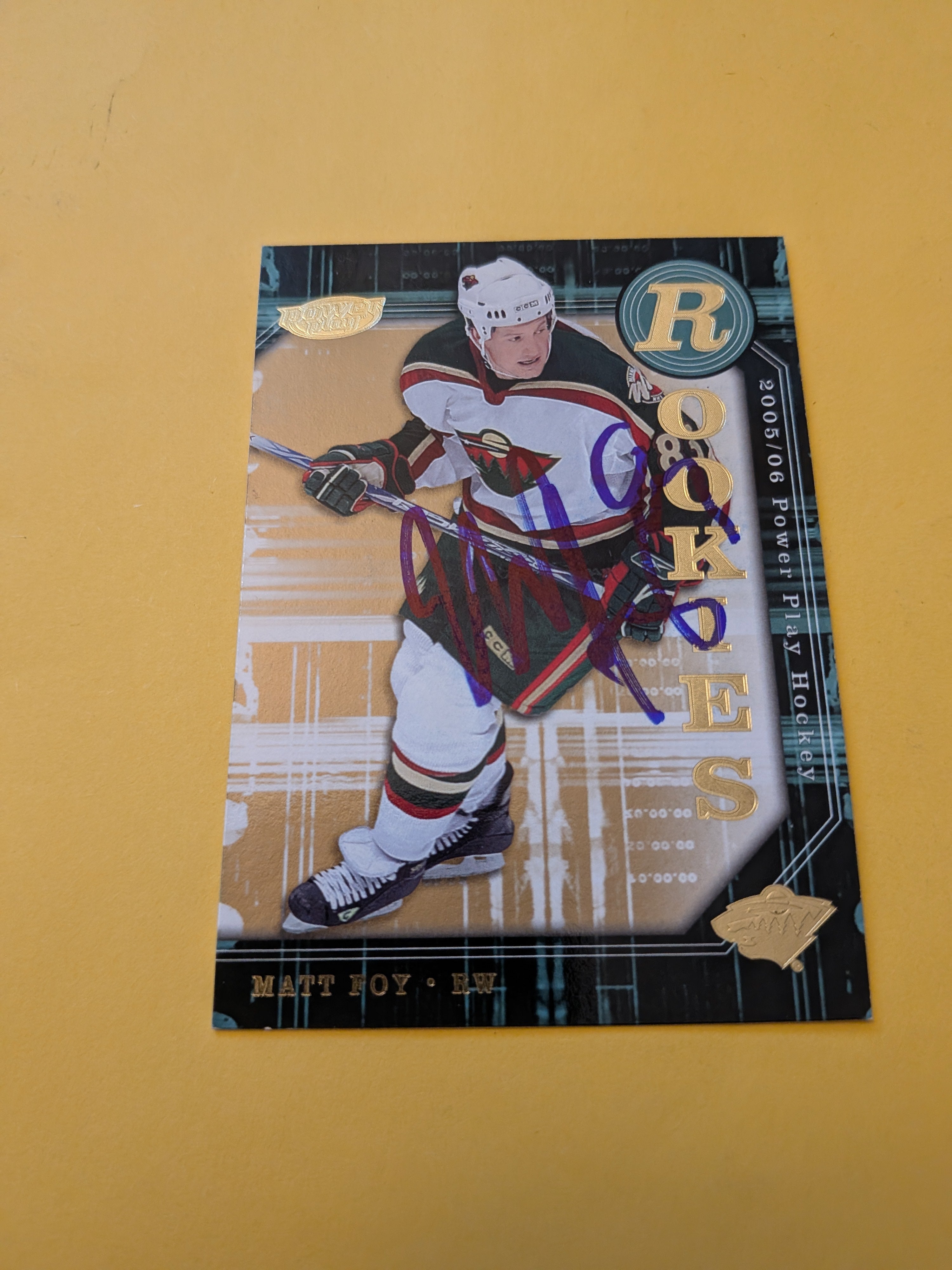 Matt Foy Signed Minnesota Wild Rookie Card A