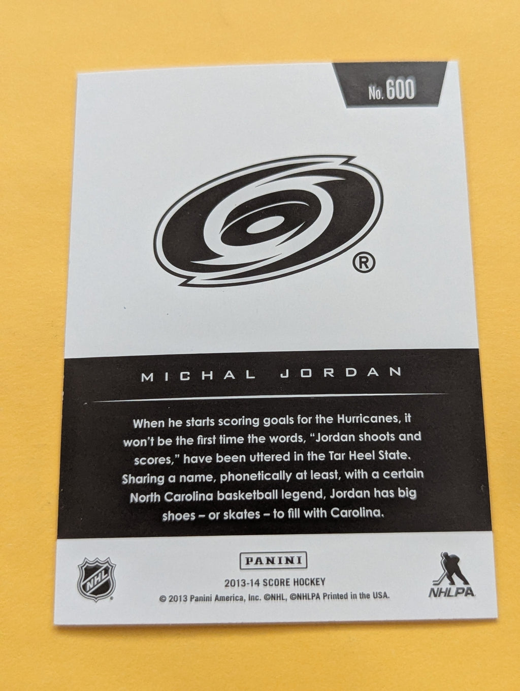 Michael Jordan Signed Carolina Hurricanes Rookie Card
