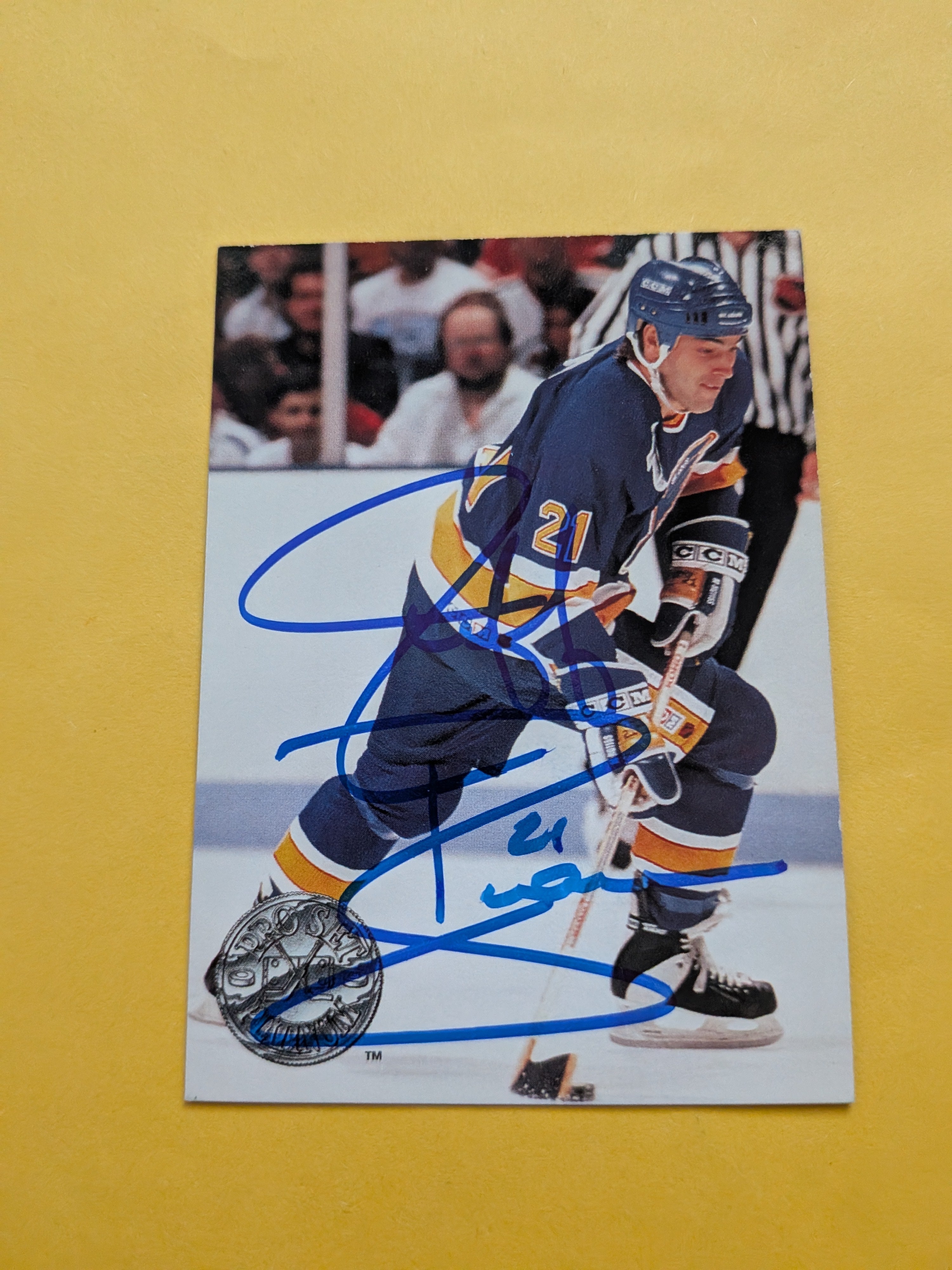 Jeff Brown Signed St. Louis Blues Card B
