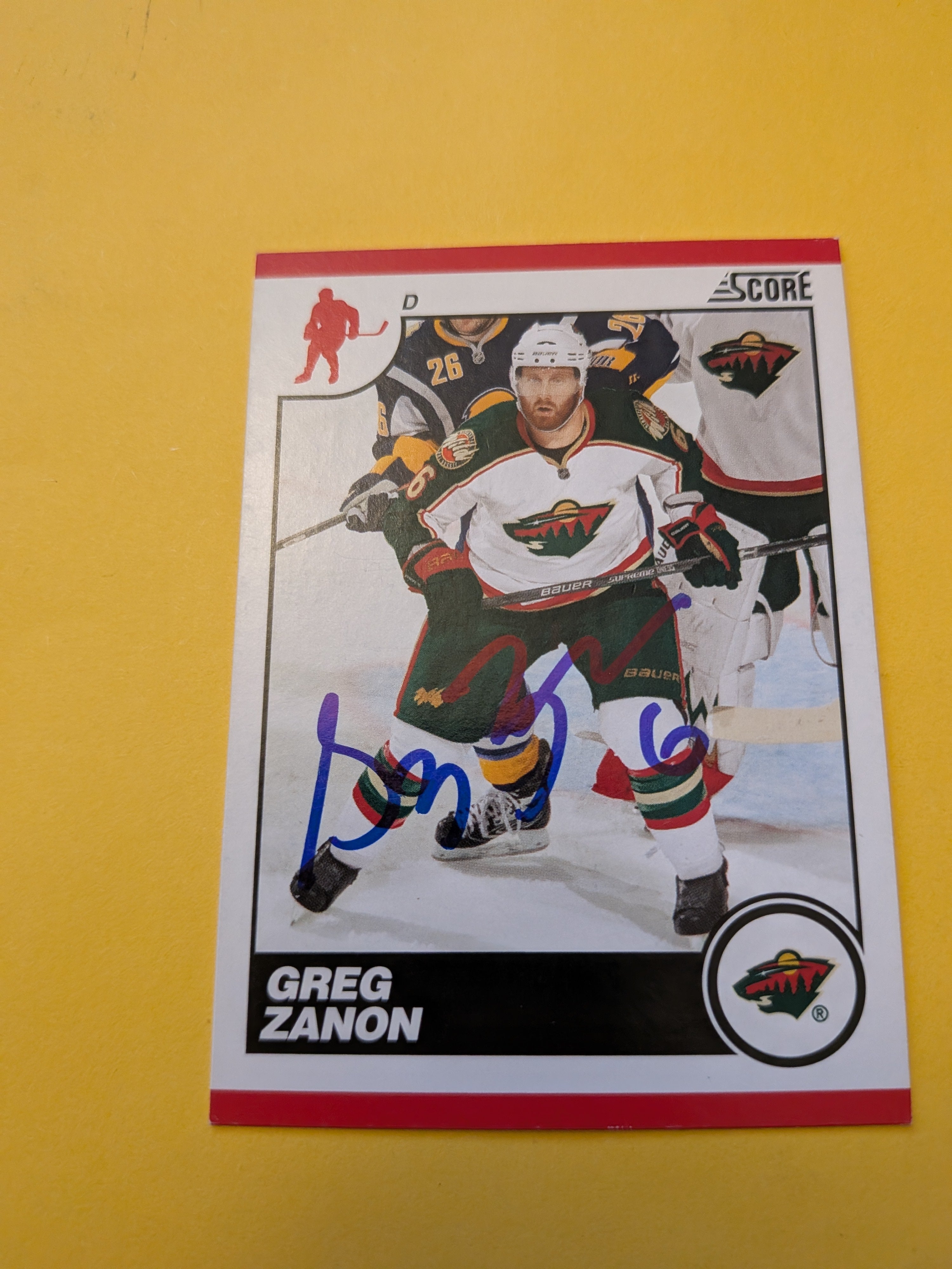 Greg Zanon Signed Minnesota Wild Card A