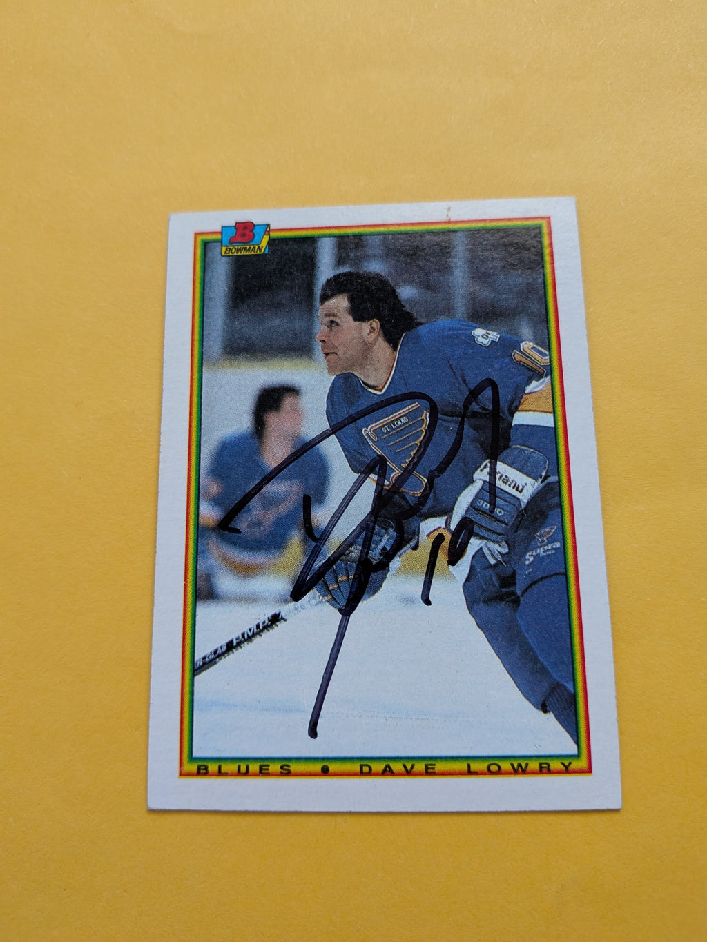 Dave Lowry Signed St. Louis Blues Card G