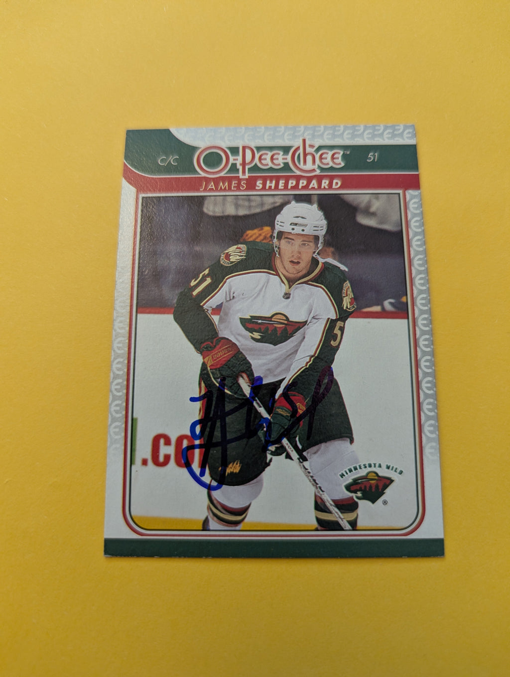 James Sheppard Signed Minnesota Wild Card