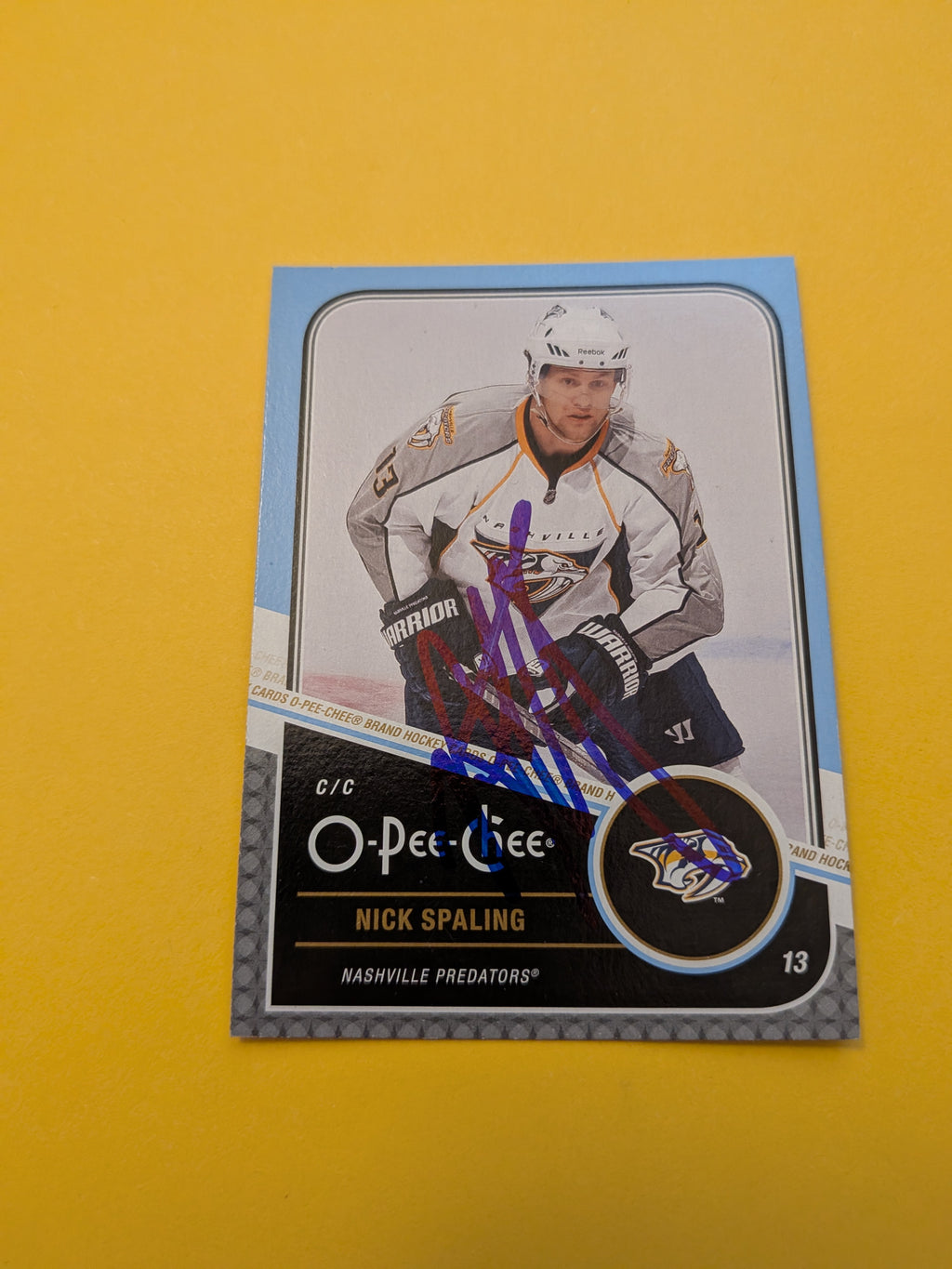 Nick Spaling Signed Nashville Predators Card B