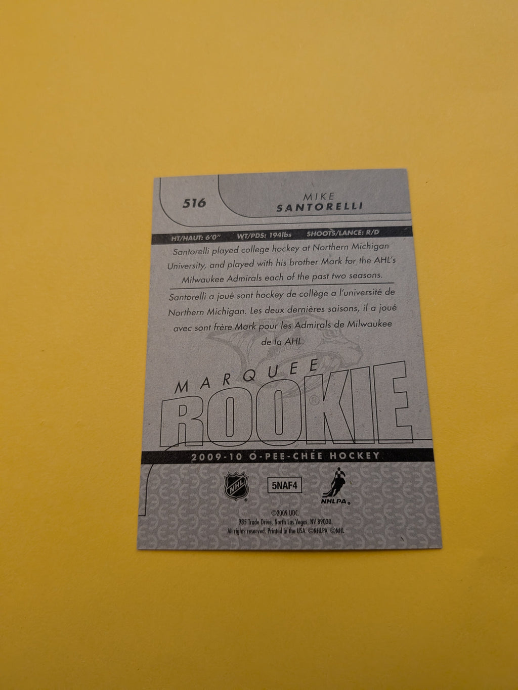Mike Santorelli Signed Nashville Predators Rookie Card B
