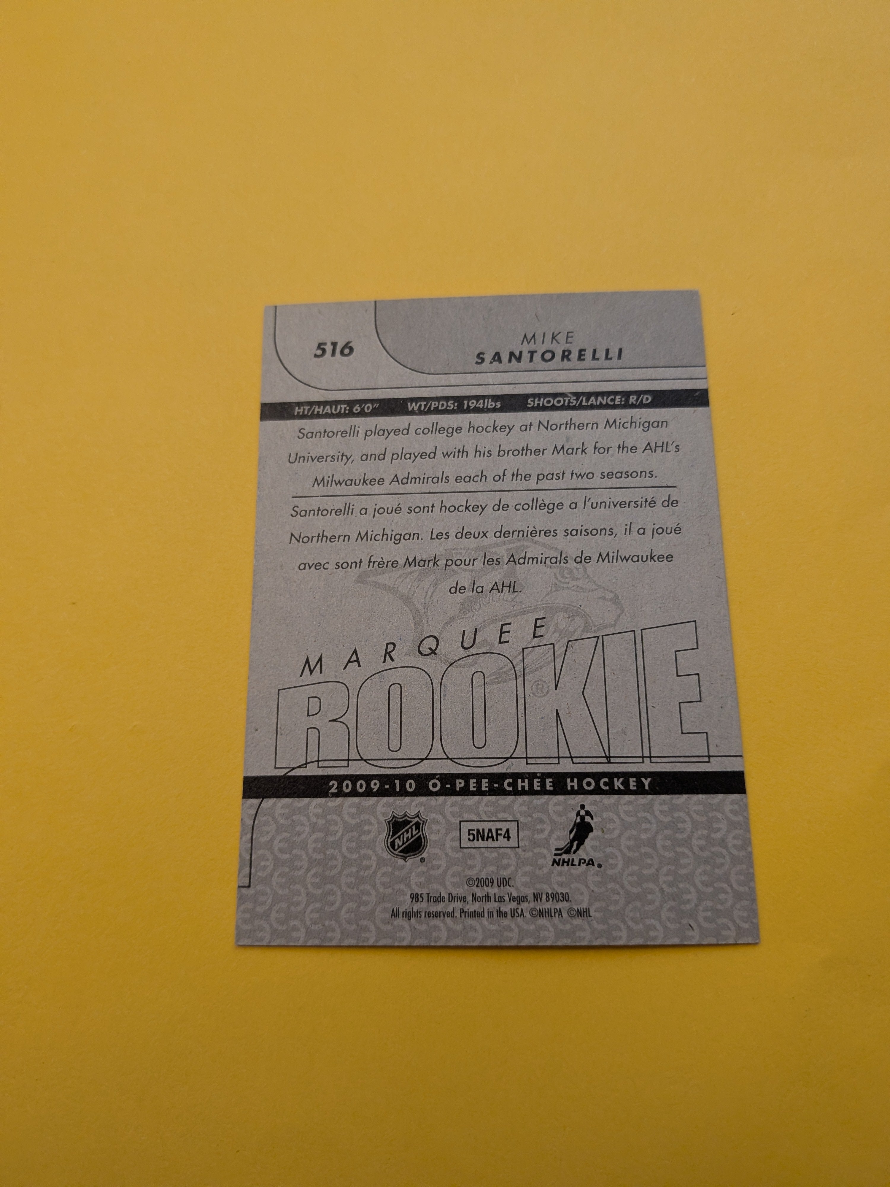 Mike Santorelli Signed Nashville Predators Rookie Card B